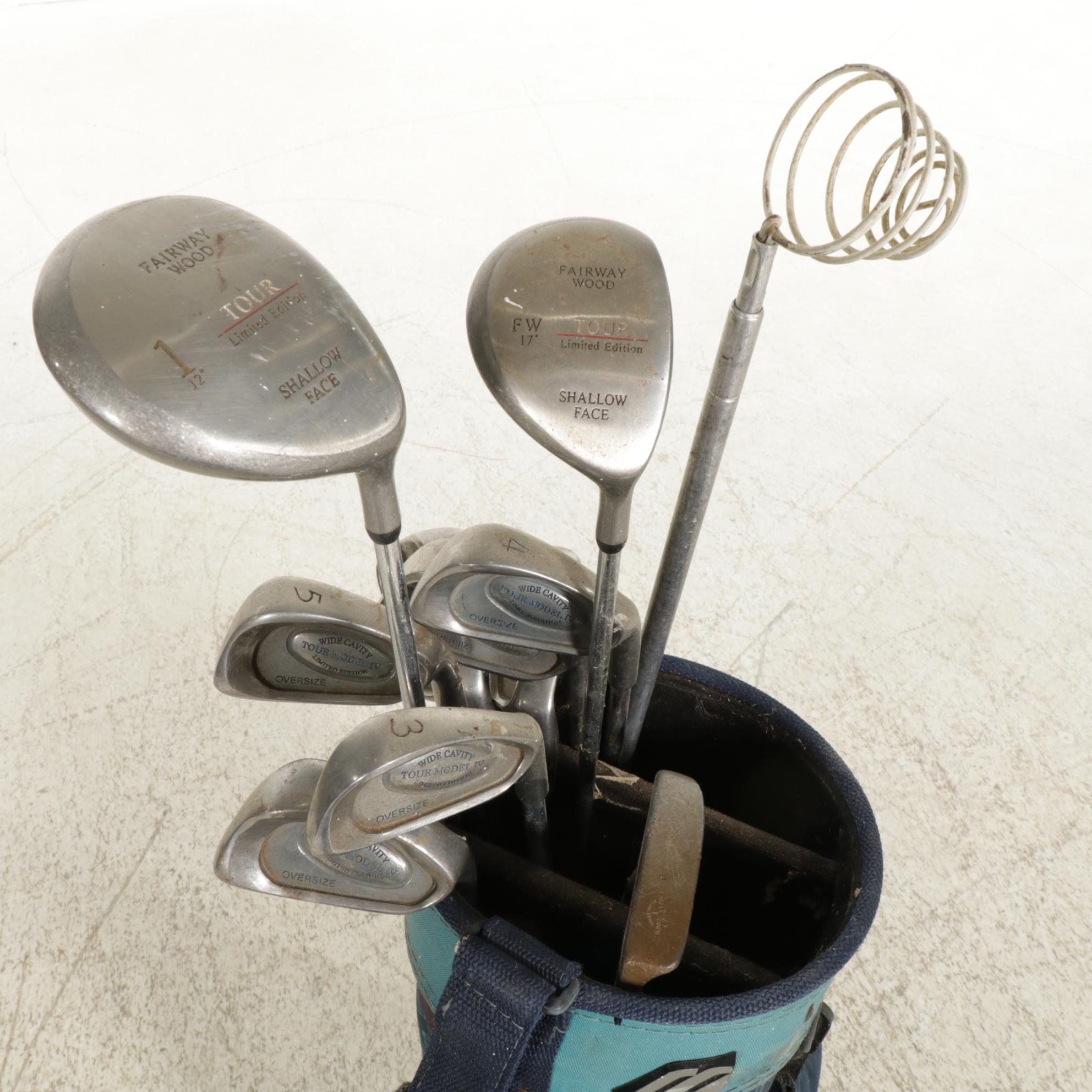 Tour Golf Clubs and Bag, Late 20th Century
