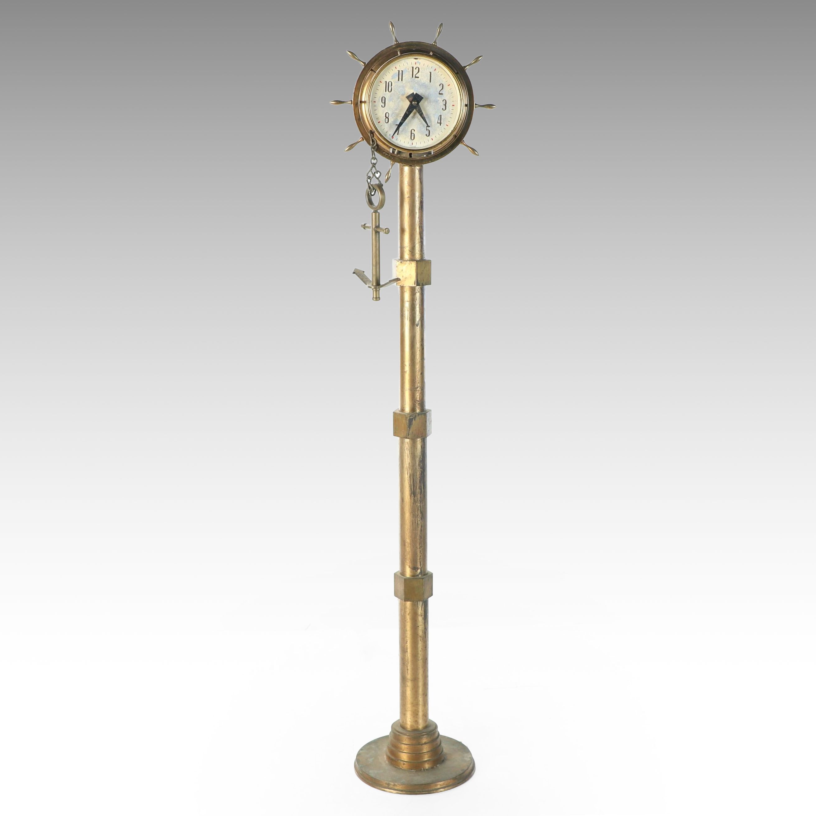 Vintage General Electric Brass Nautical Floor Clock