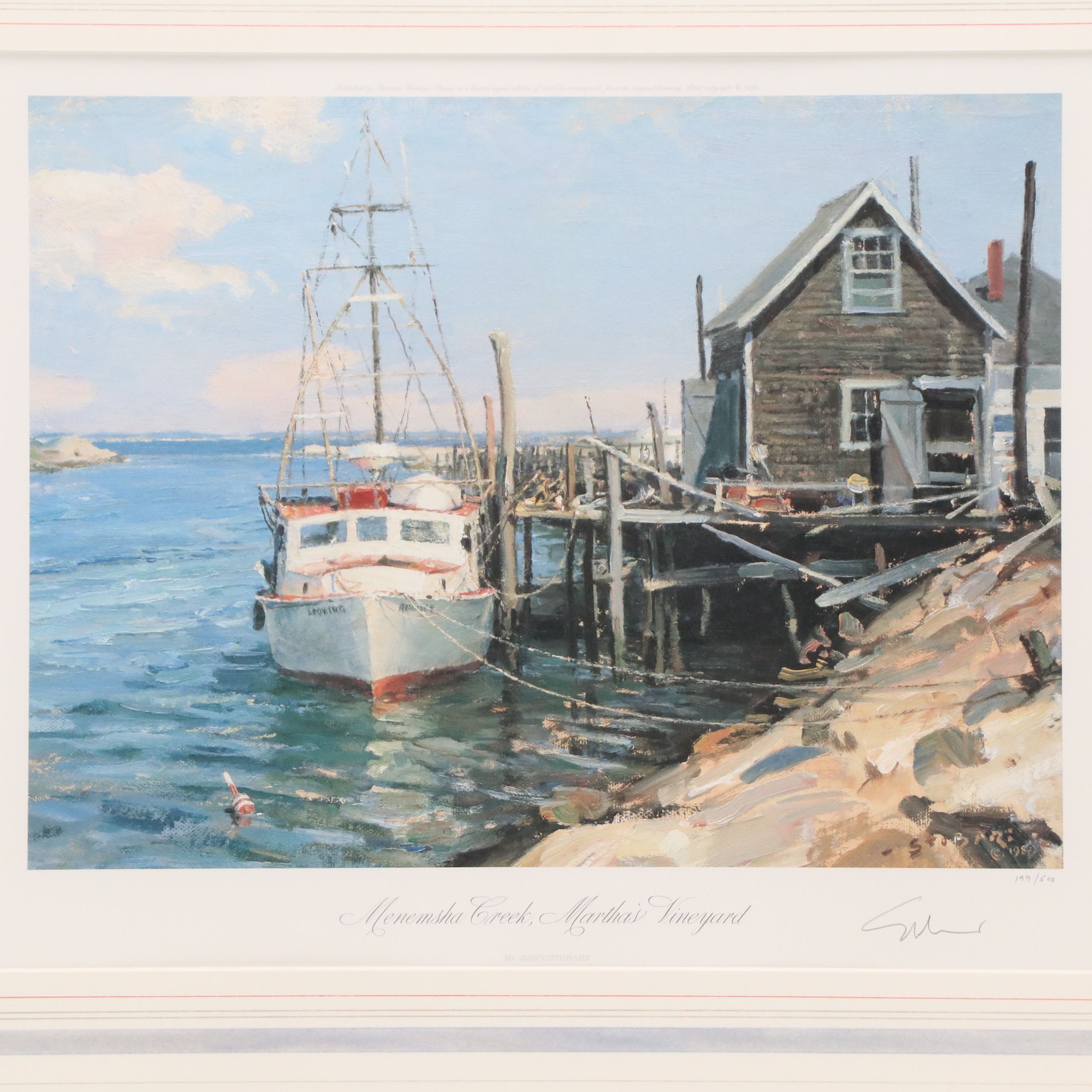John Stobart Offset Lithograph "Menemsha Creek, Martha's Vineyard," 1989