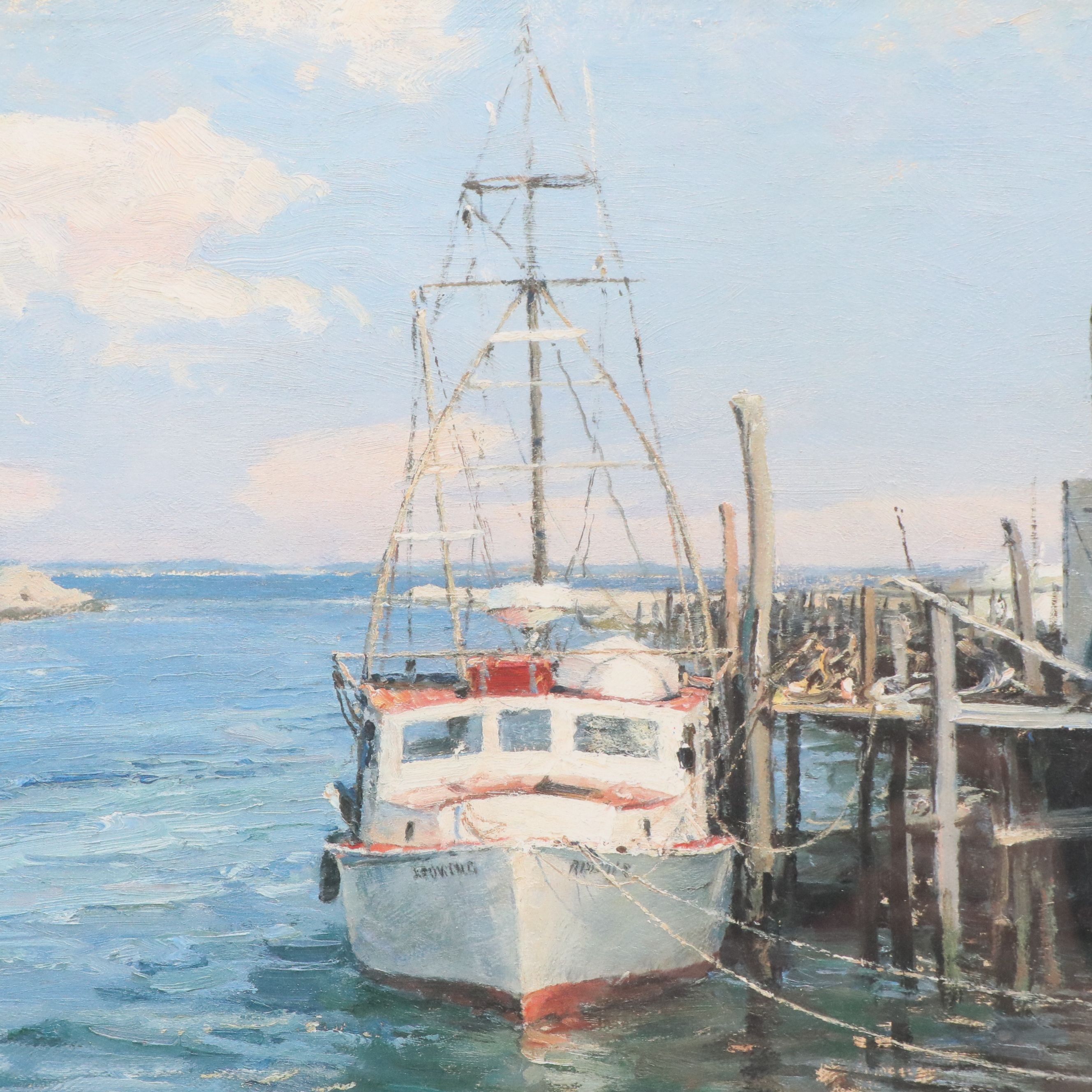 John Stobart Offset Lithograph "Menemsha Creek, Martha's Vineyard," 1989