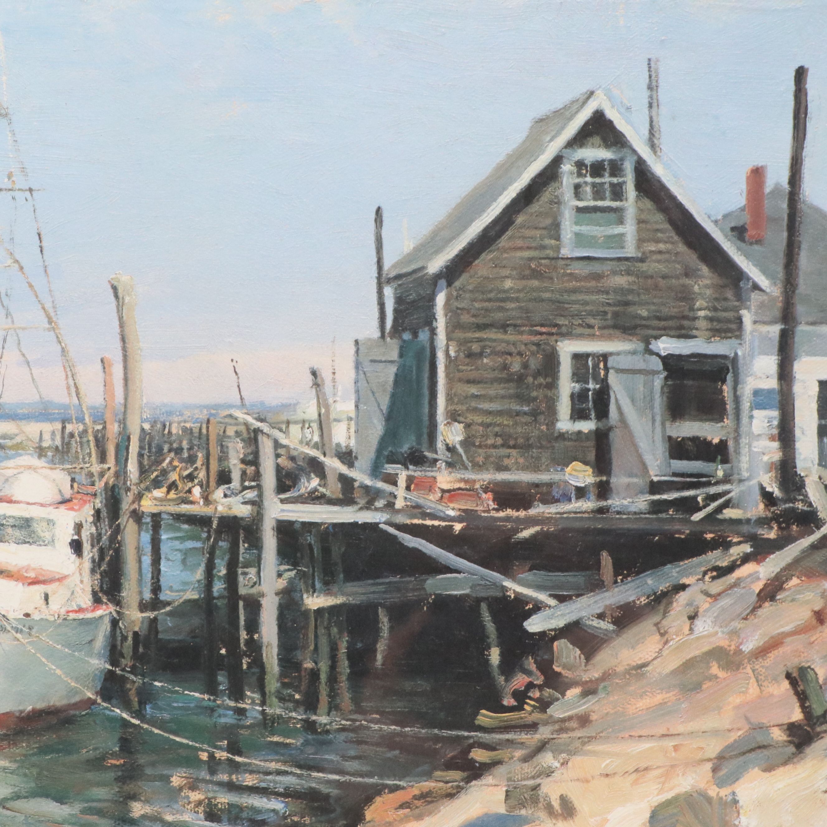 John Stobart Offset Lithograph "Menemsha Creek, Martha's Vineyard," 1989