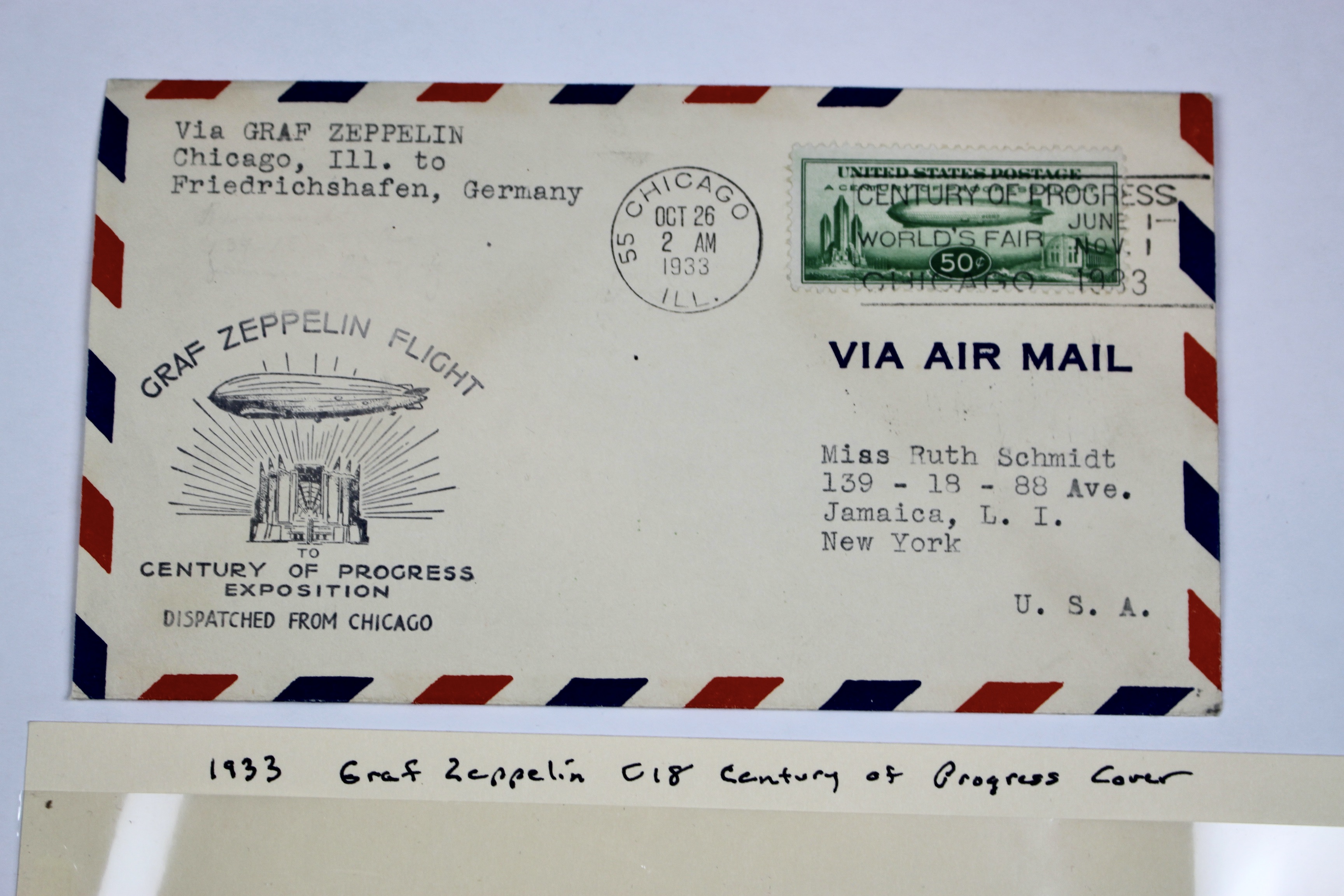 1933 Graf Zeppelin "Century of Progress" Postal Cover