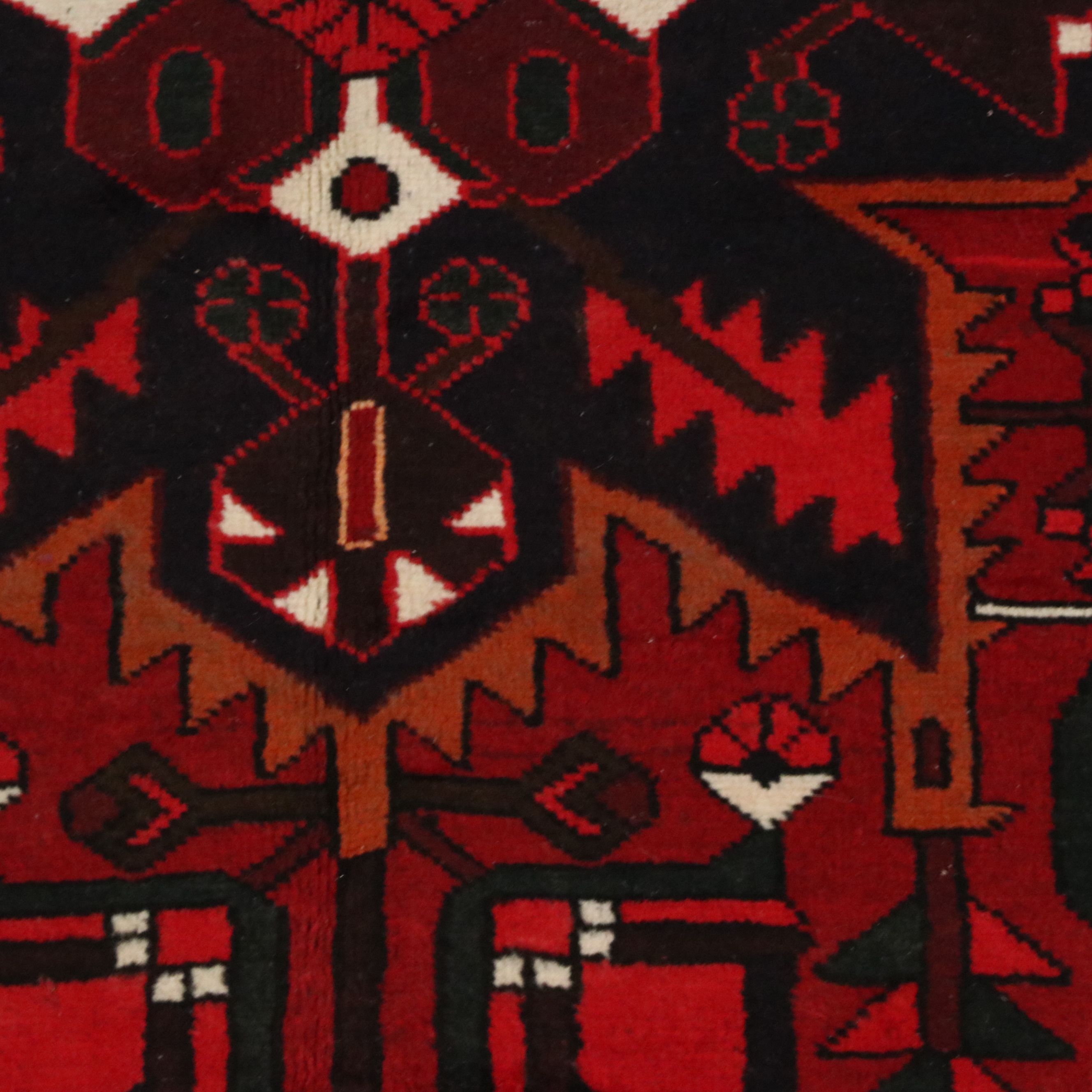 7'2 x 10'5 Hand-Knotted Persian Heriz Area Rug