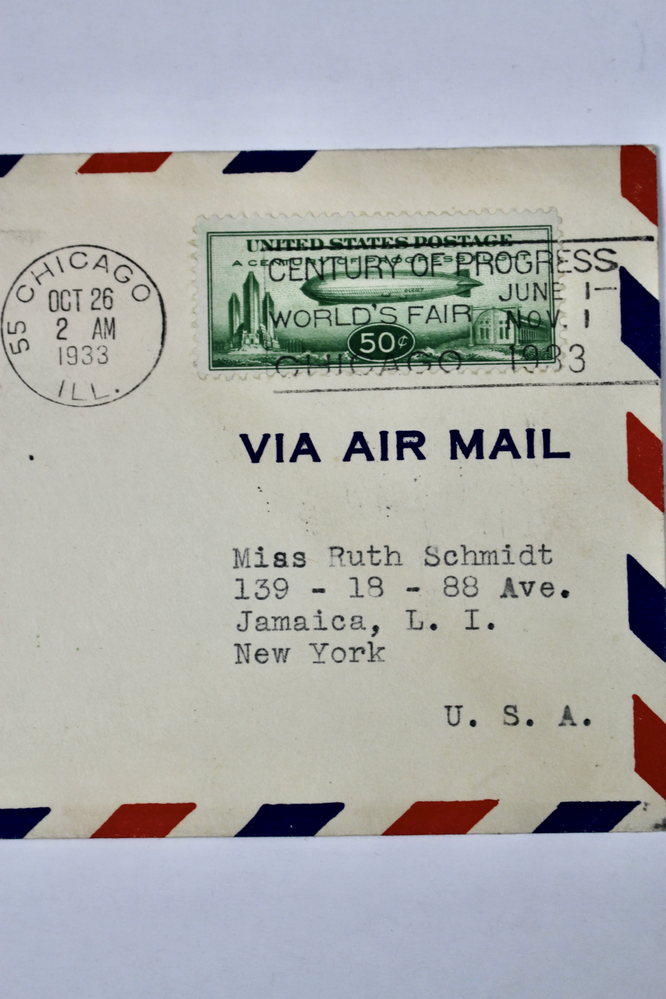 1933 Graf Zeppelin "Century of Progress" Postal Cover