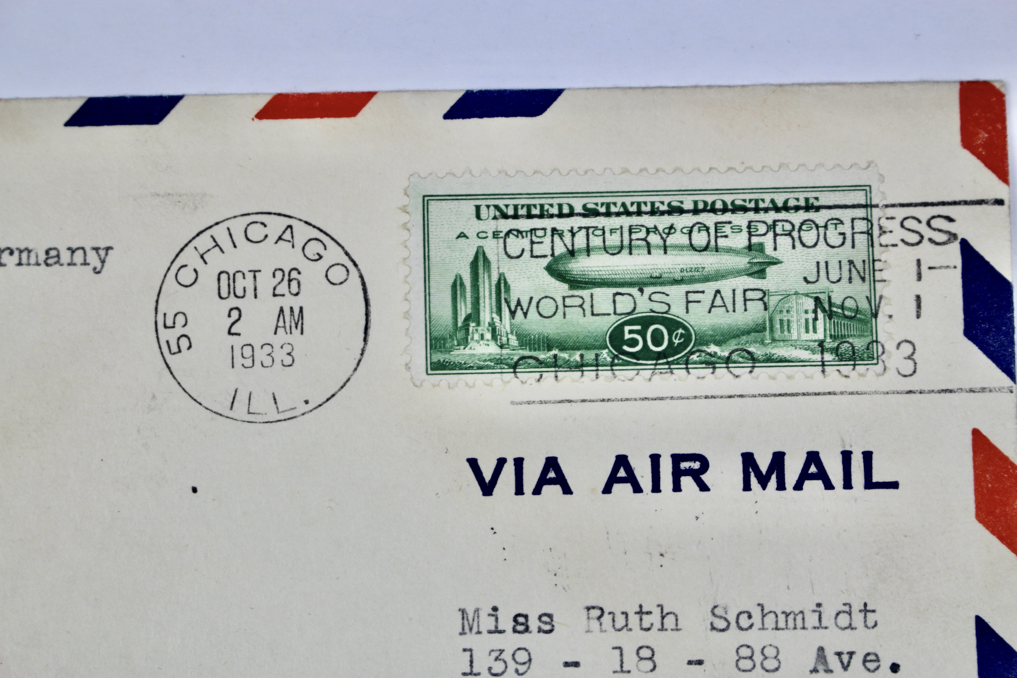 1933 Graf Zeppelin "Century of Progress" Postal Cover