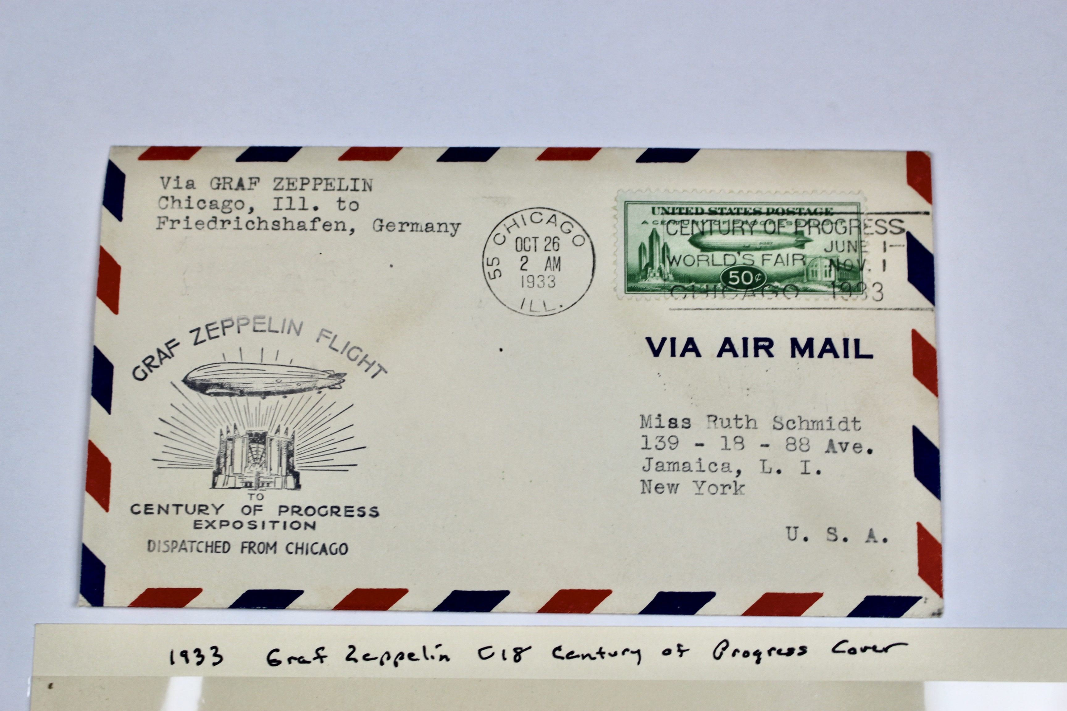 1933 Graf Zeppelin "Century of Progress" Postal Cover