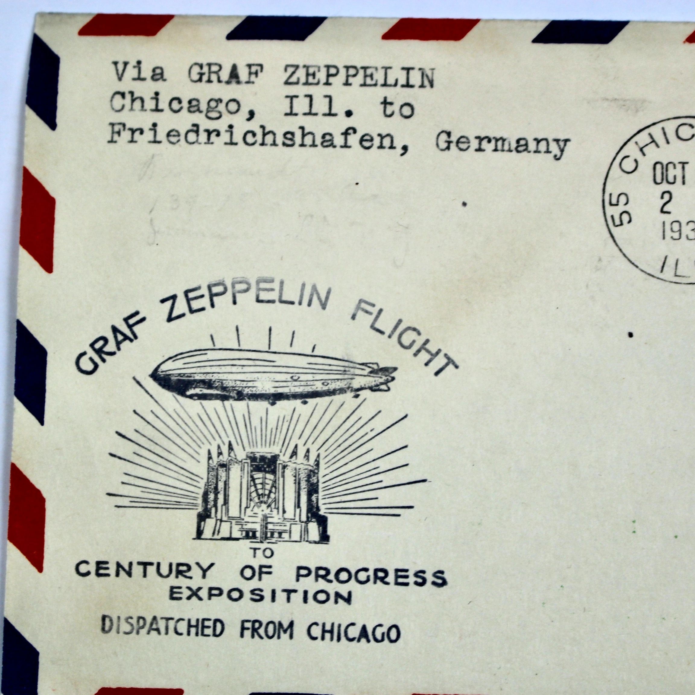 1933 Graf Zeppelin "Century of Progress" Postal Cover