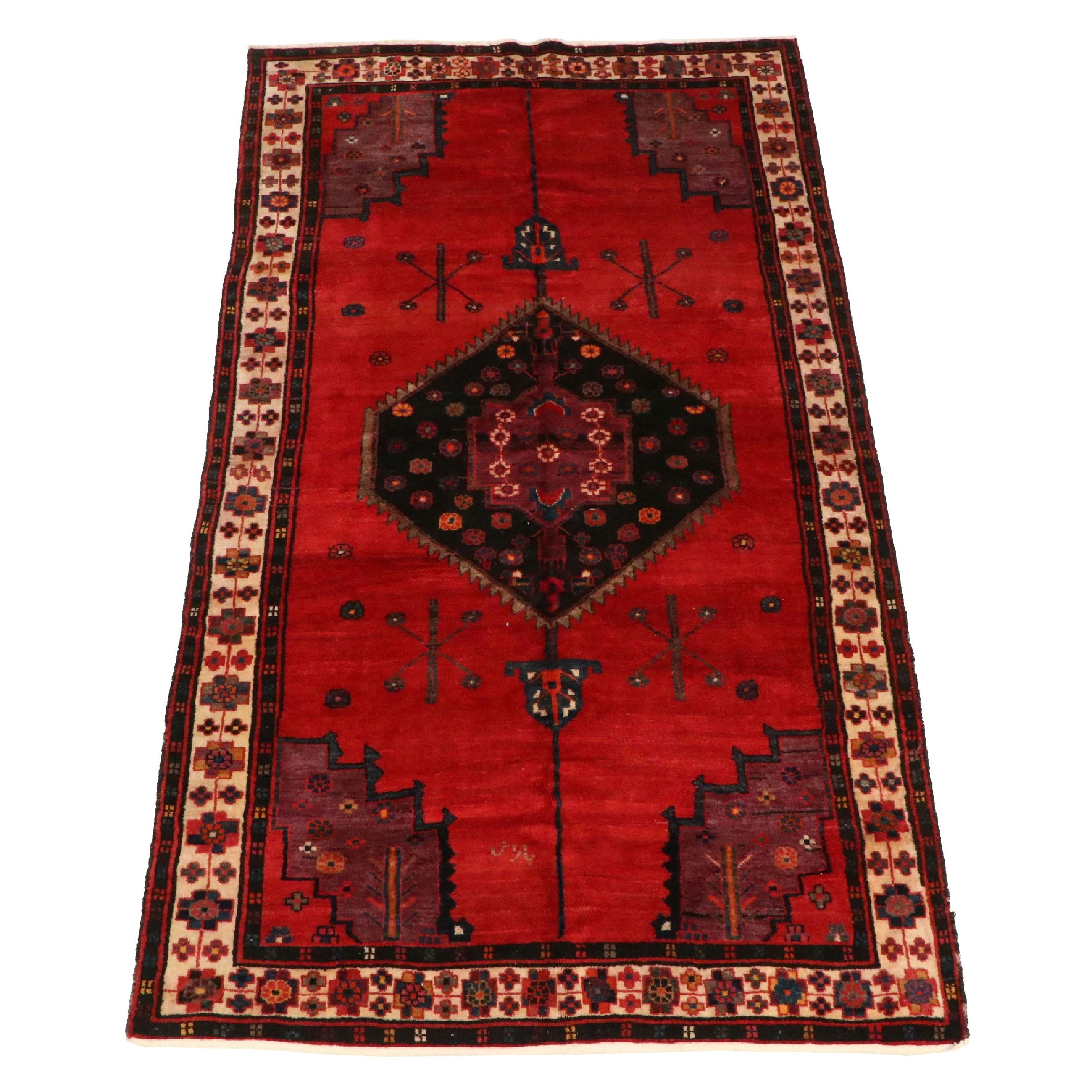 5'7 x 10'3 Hand-Knotted Persian Kurdish Area Rug