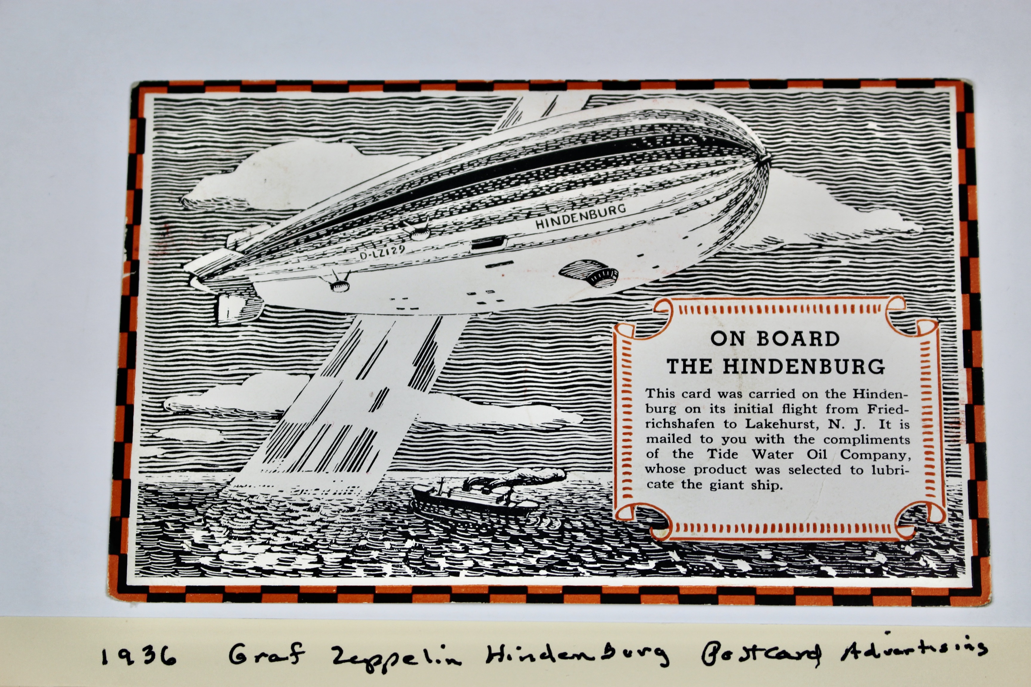 1936 Graf Zeppelin Hindenburg Advertising Postcard