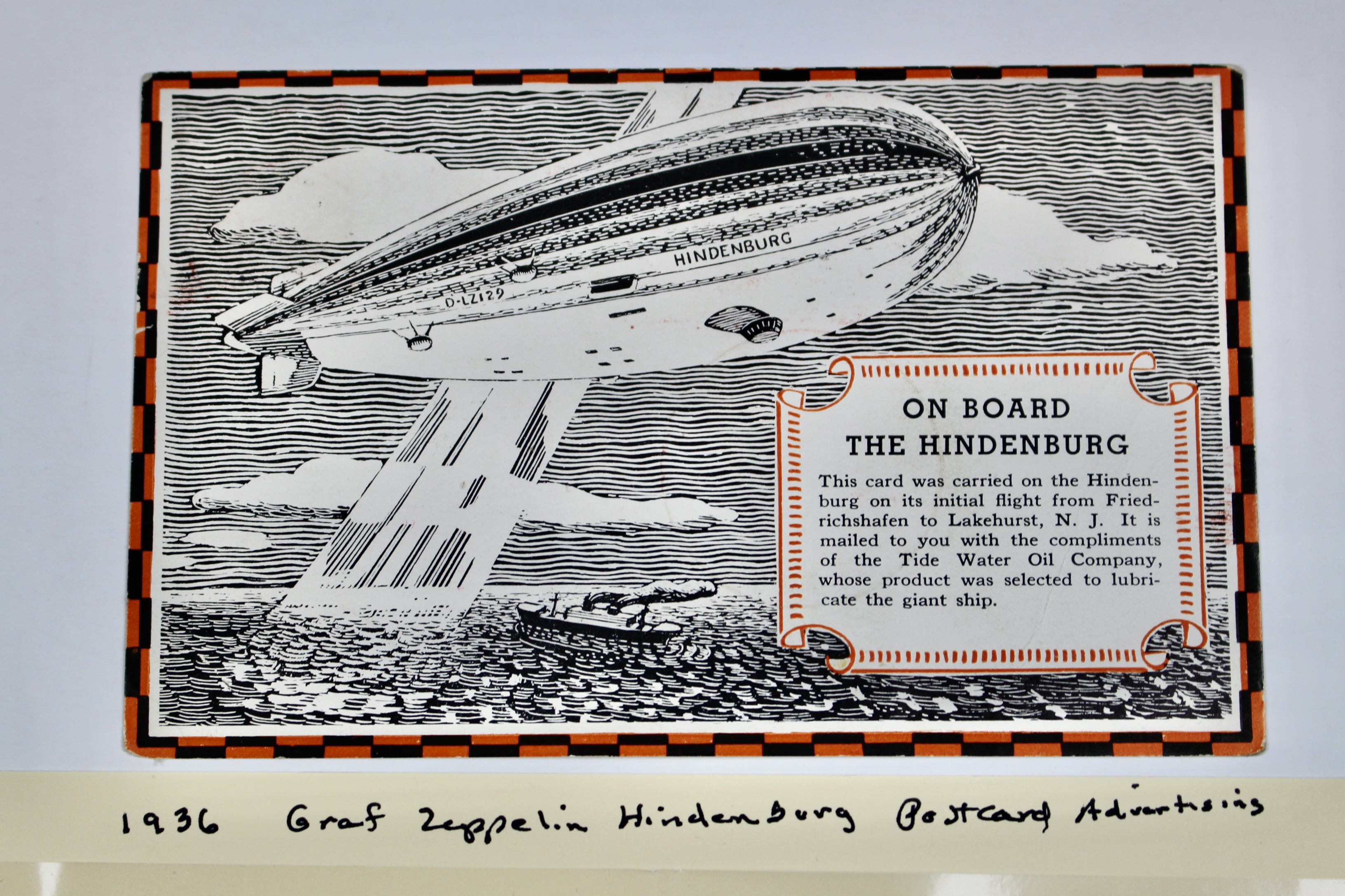 1936 Graf Zeppelin Hindenburg Advertising Postcard