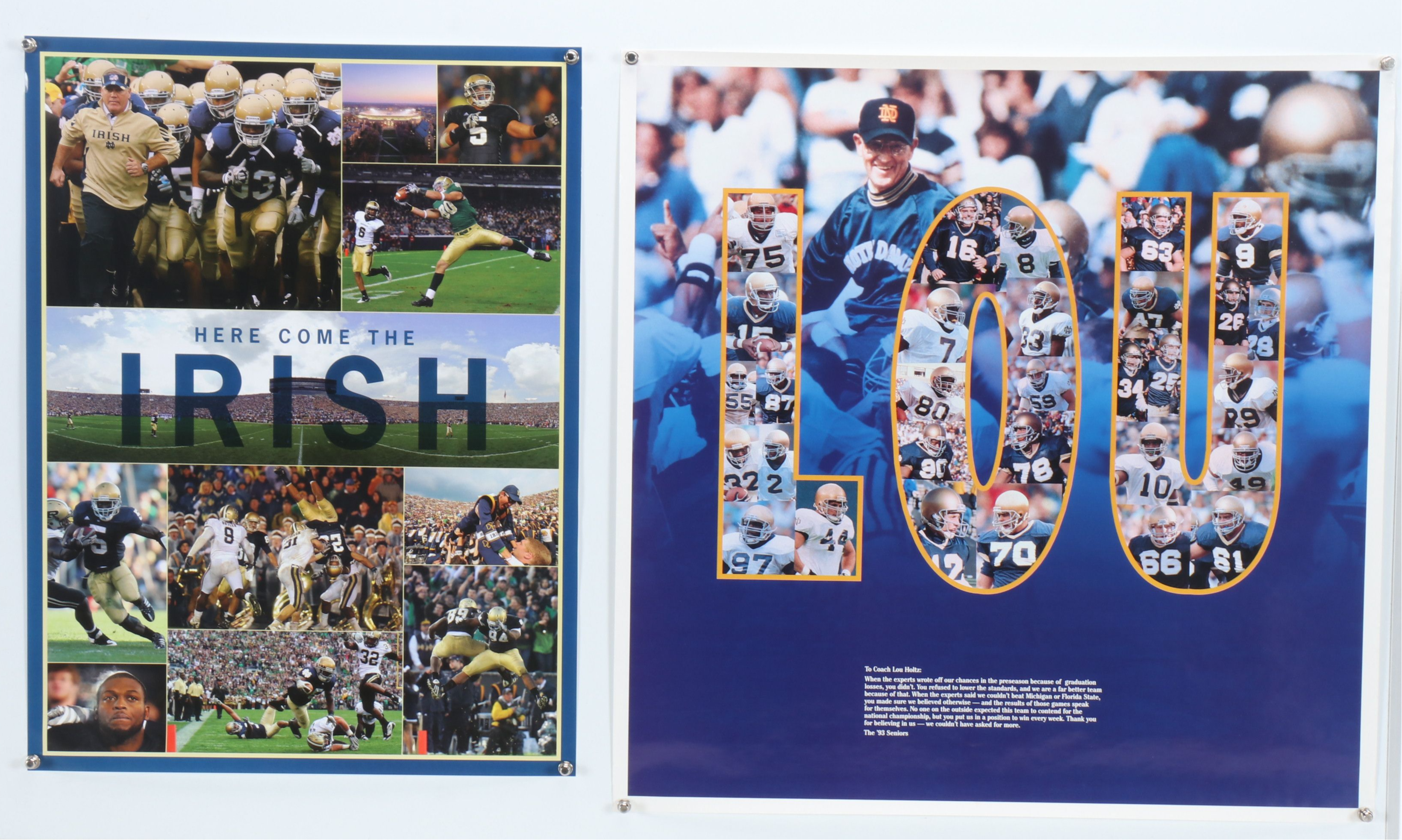 Collection of University of Notre Dame Memorabilia, Including Signed Football