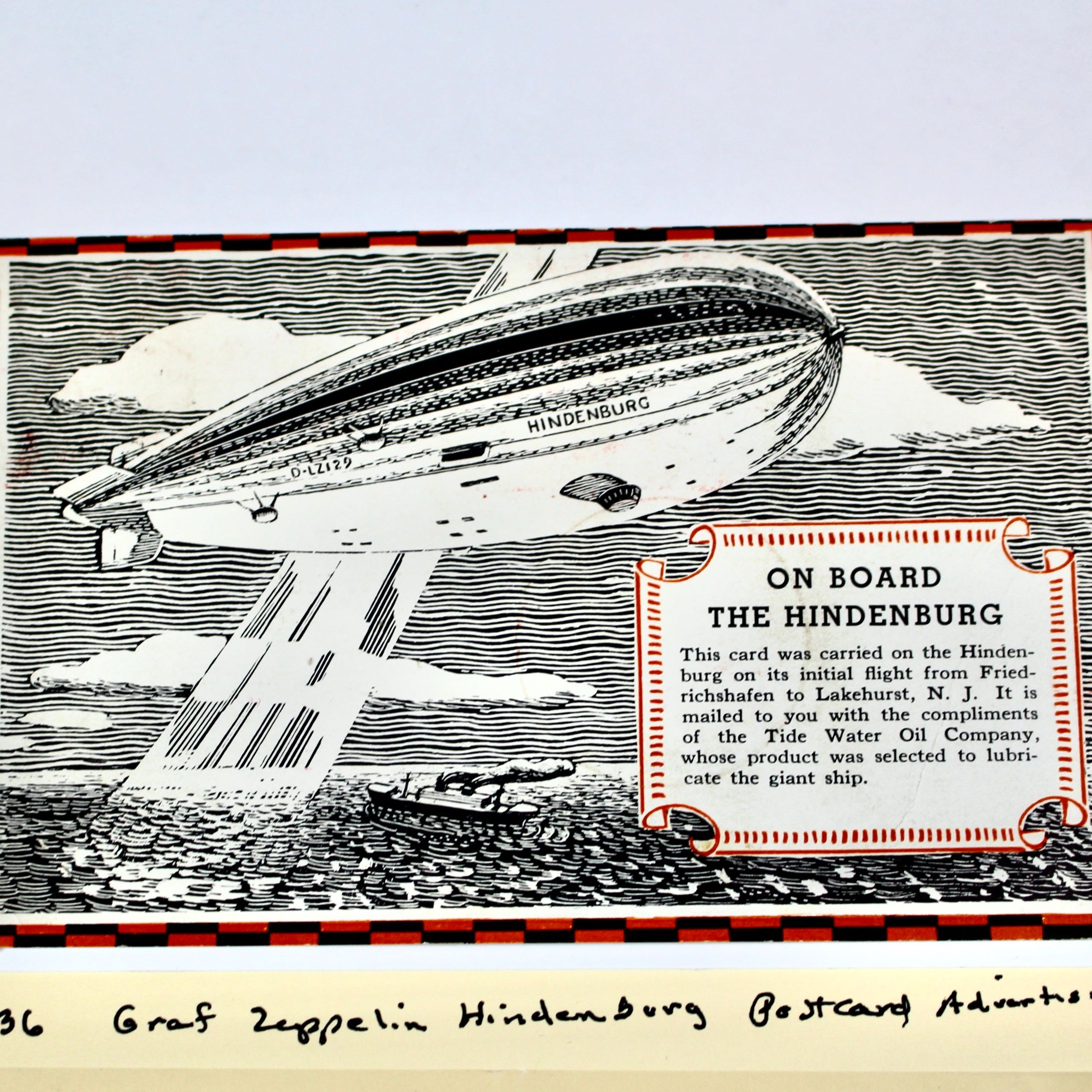 1936 Graf Zeppelin Hindenburg Advertising Postcard