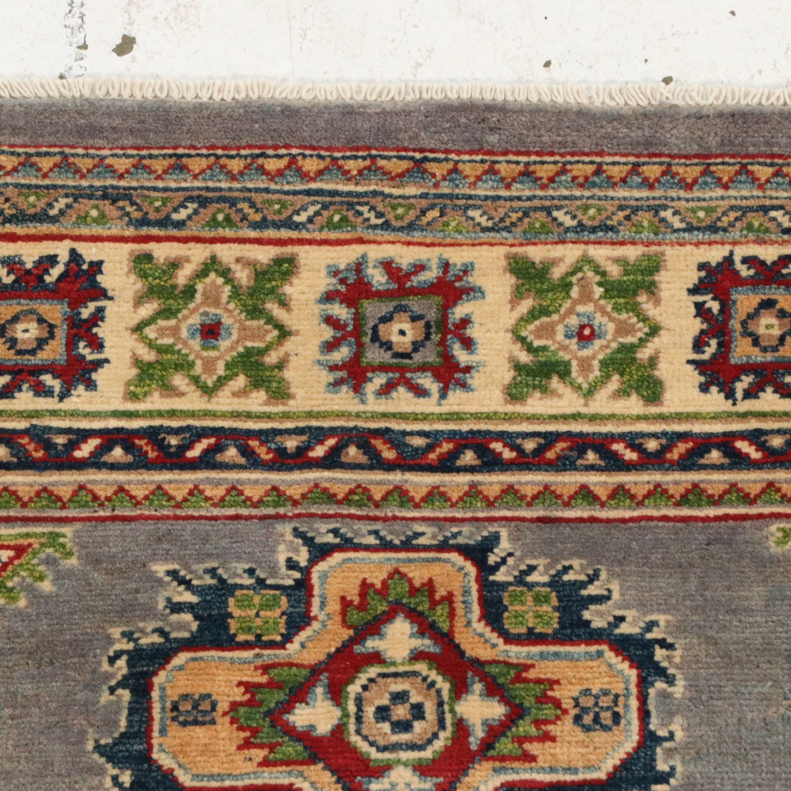 3'6 x 5'1 Hand-Knotted Pakistani Kazak Style Accent Rug