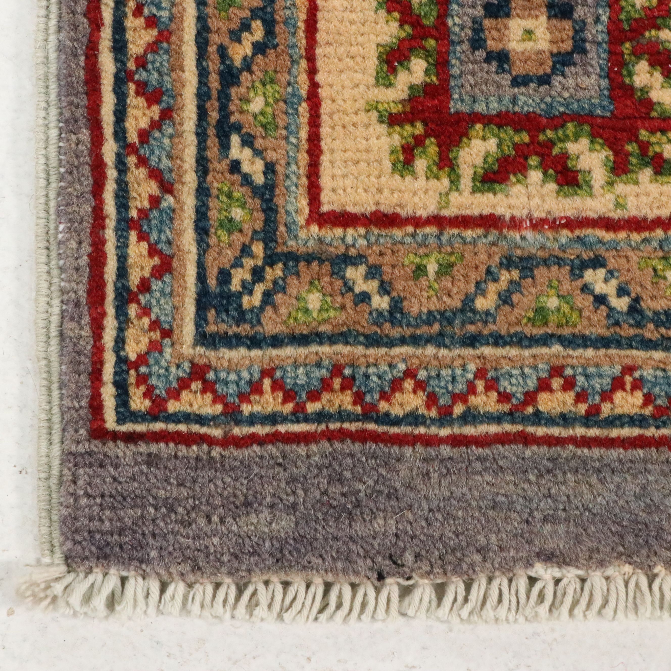 3'6 x 5'1 Hand-Knotted Pakistani Kazak Style Accent Rug