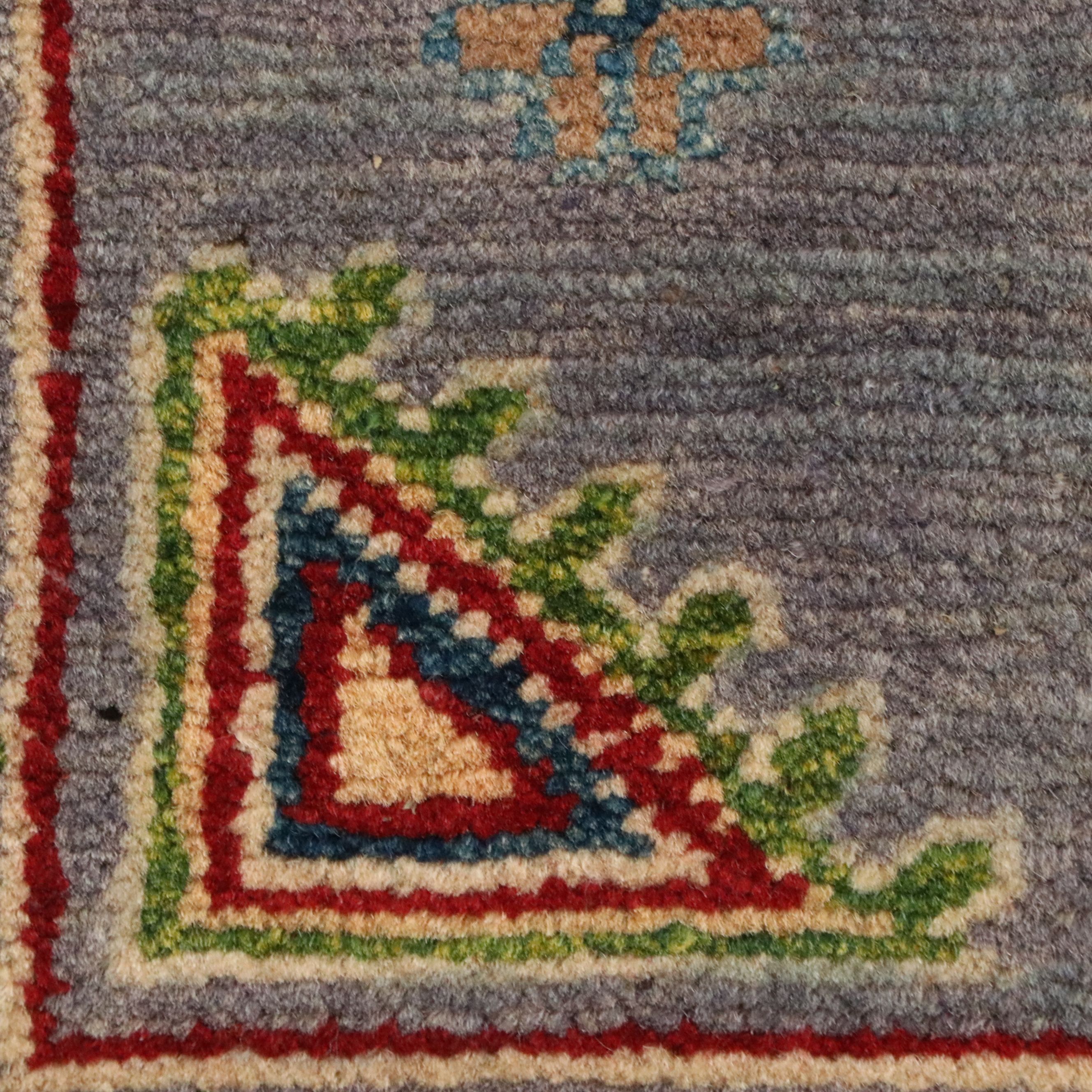 3'6 x 5'1 Hand-Knotted Pakistani Kazak Style Accent Rug