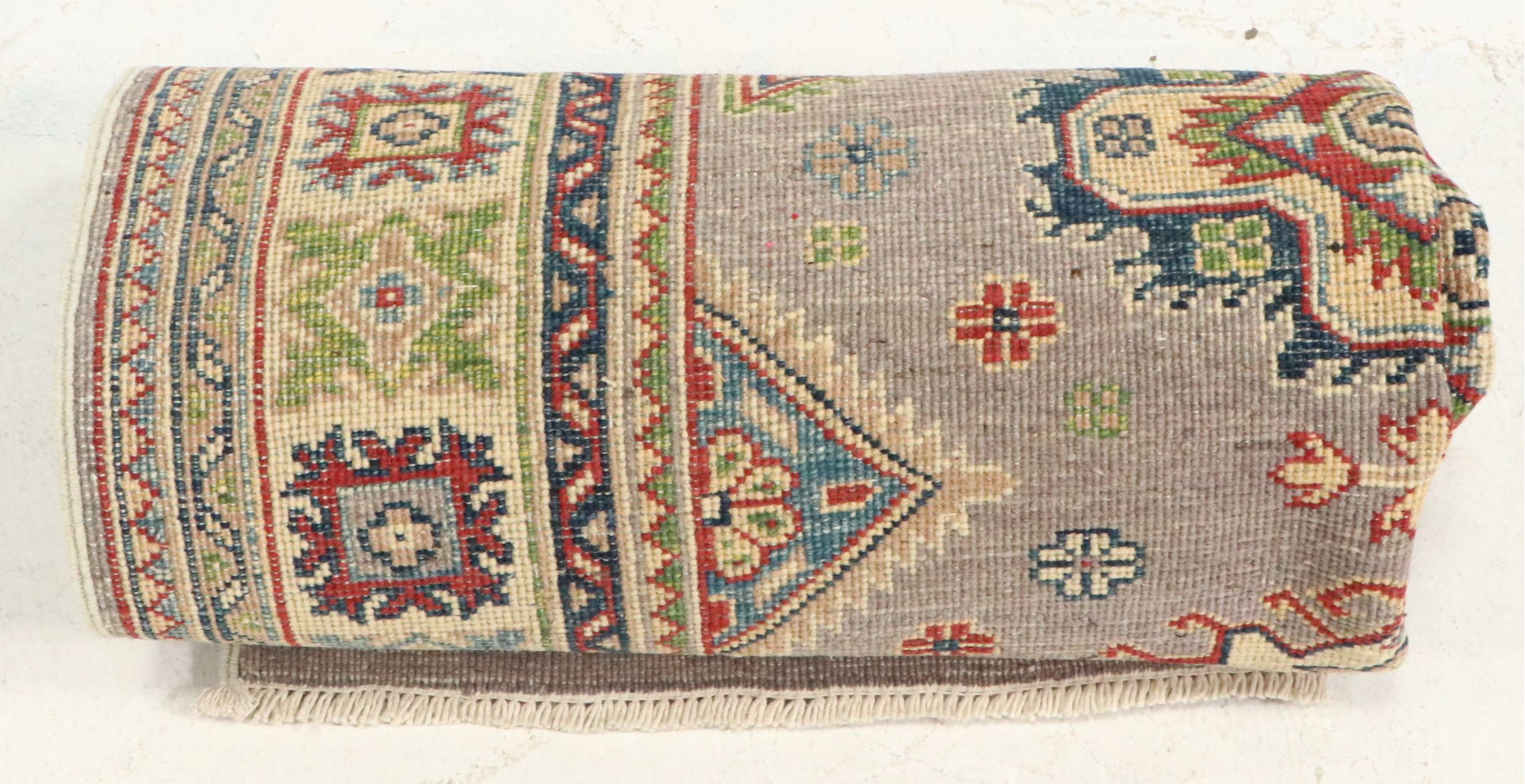 3'6 x 5'1 Hand-Knotted Pakistani Kazak Style Accent Rug