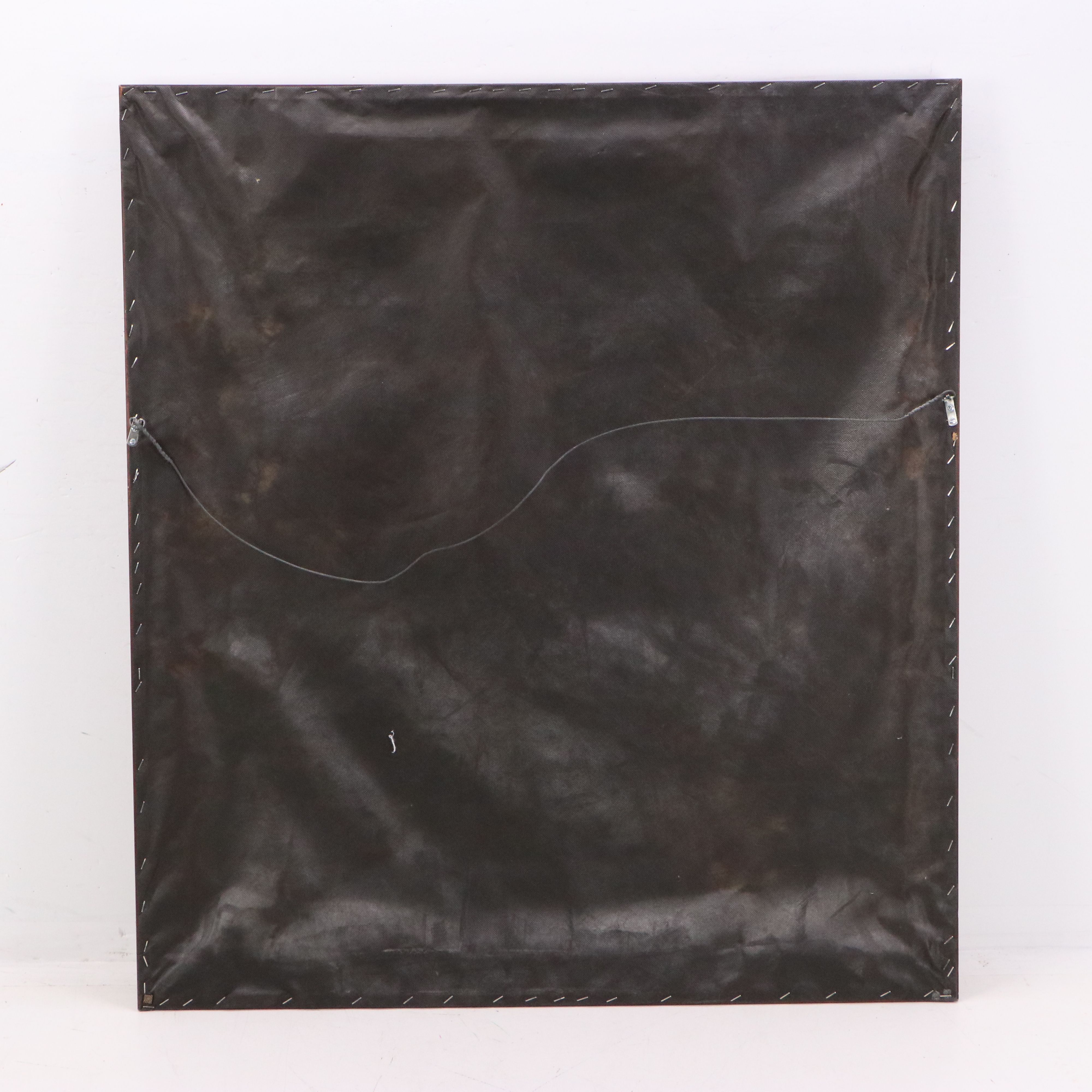 Crewel Work Embroidery of Farm Landscape, Mid to Late 20th Century