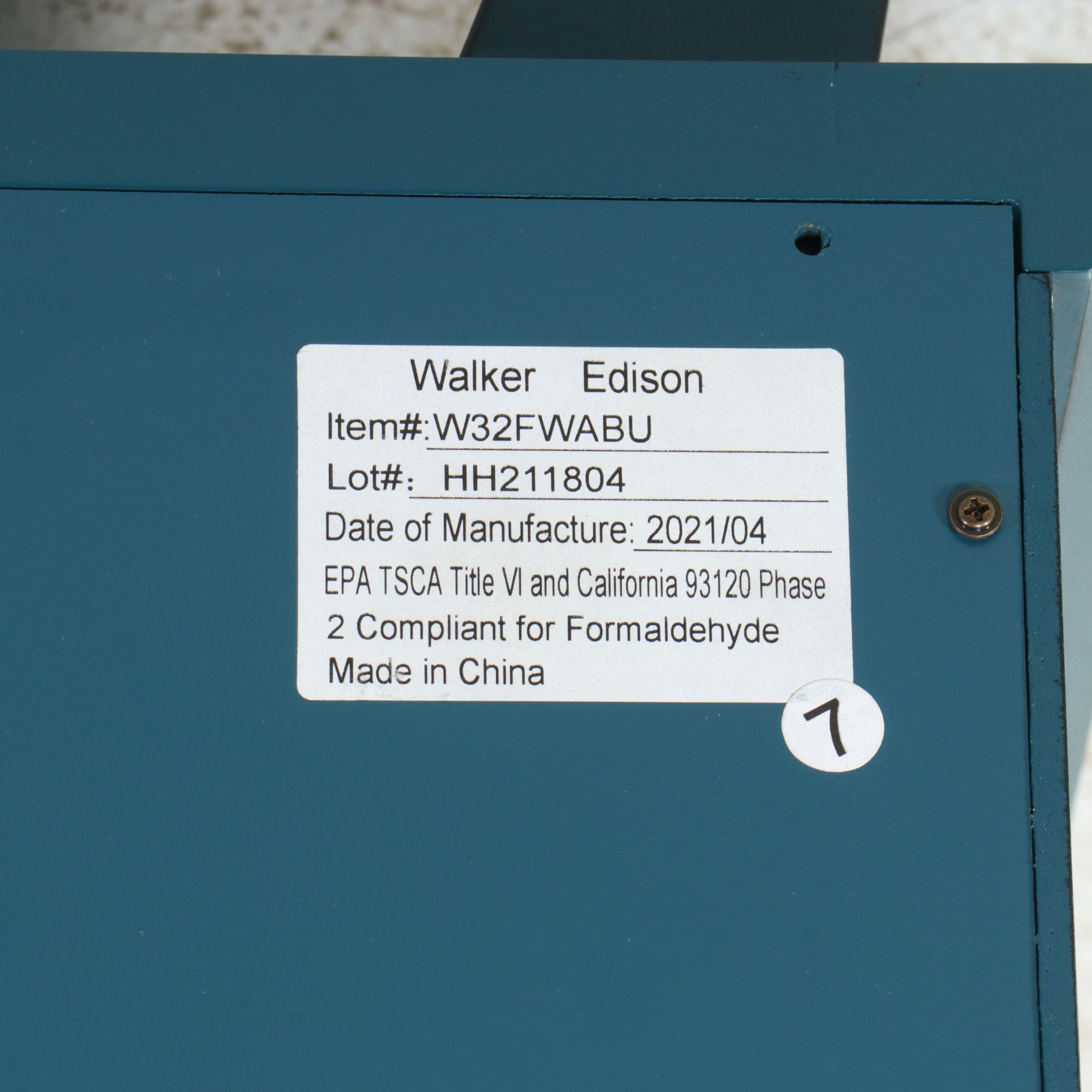 Walker Edison Contemporary Hollywood Regency Style "Fretwork" Teal Cabinet