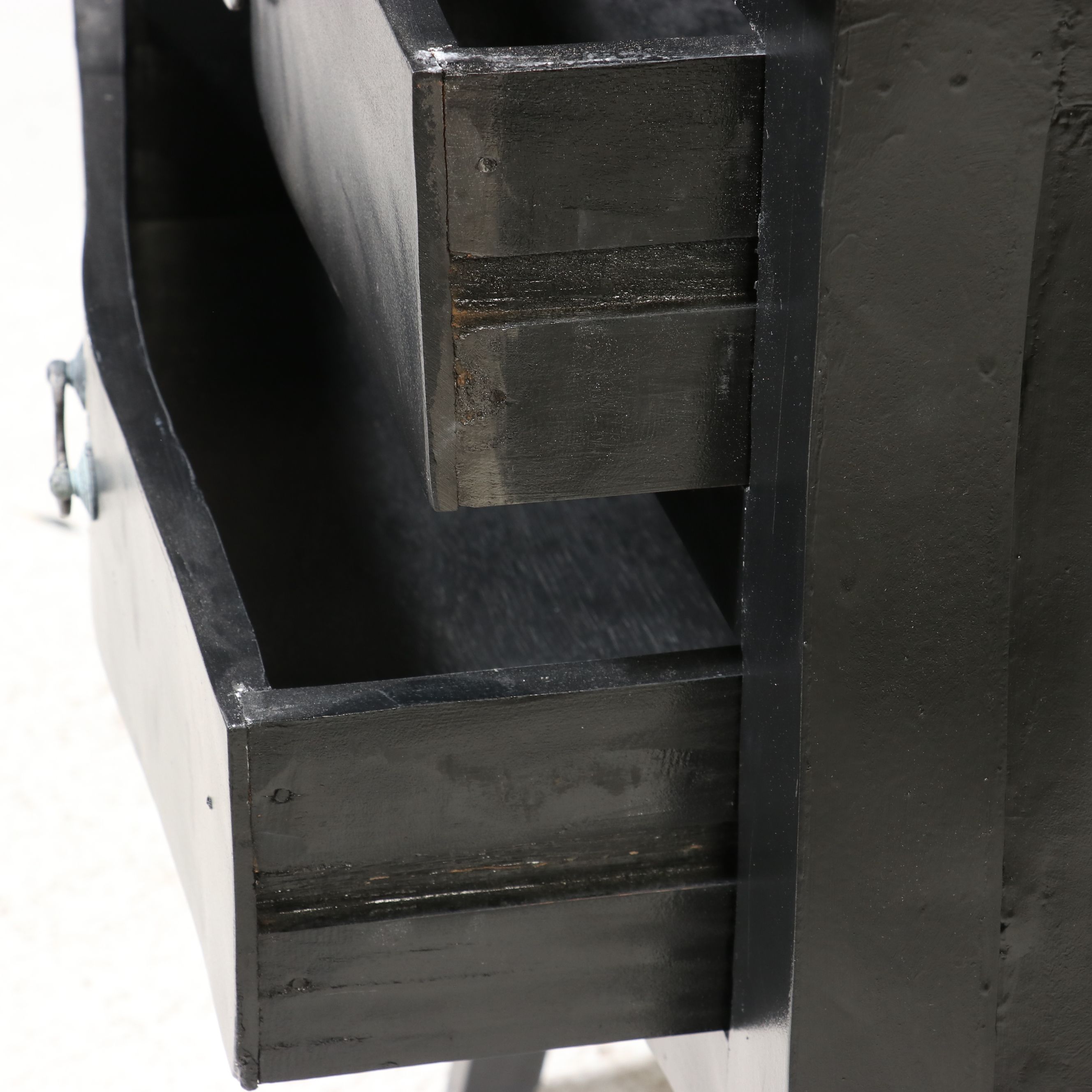 French Provincial Style Petite Black Commode, Late 20th/Early 21st Century