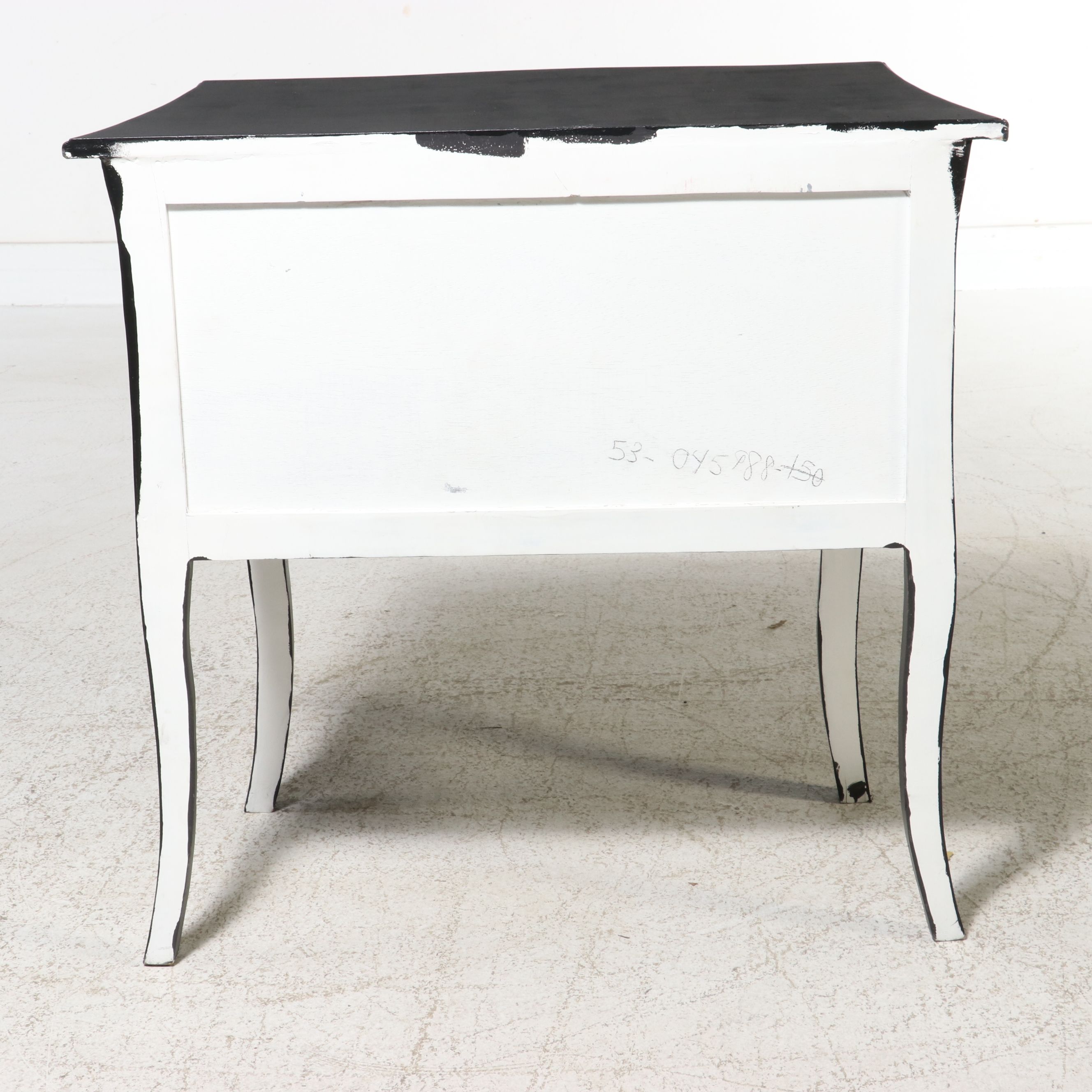 French Provincial Style Petite Black Commode, Late 20th/Early 21st Century