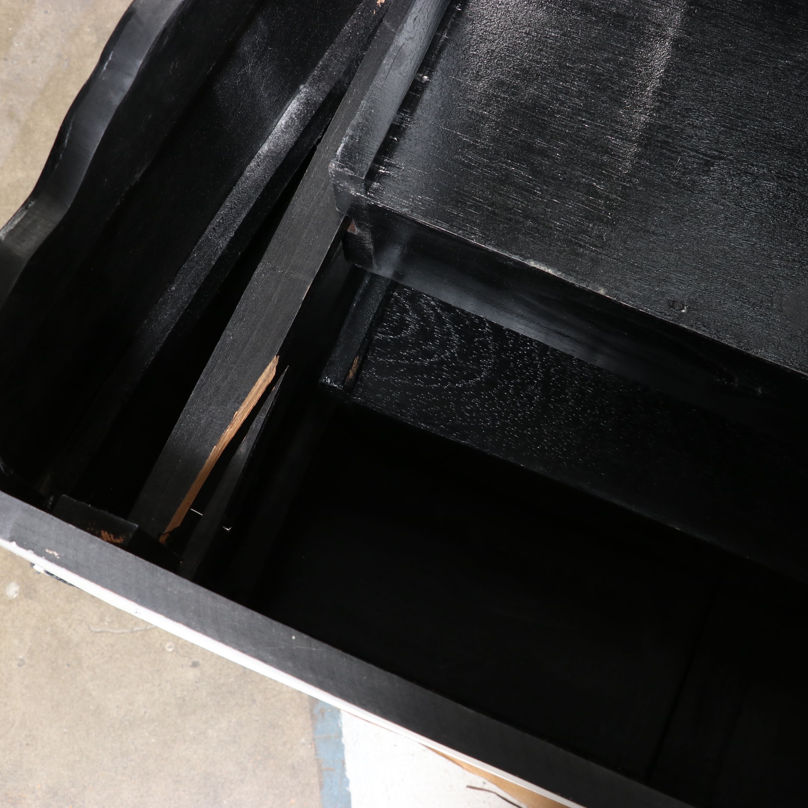 French Provincial Style Petite Black Commode, Late 20th/Early 21st Century