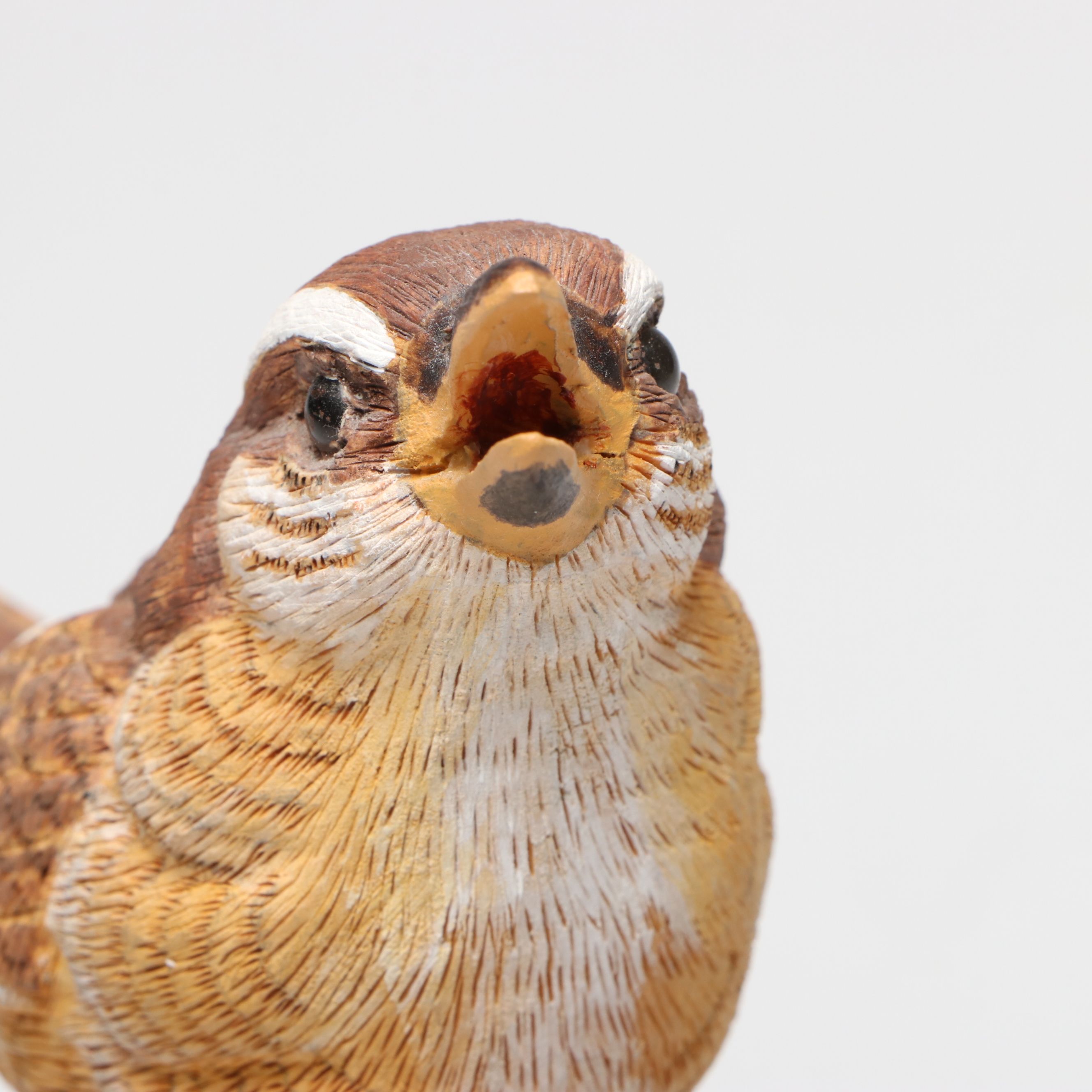 C. G. Smith Hand-Carved Wooden Bird on Branch, 1988