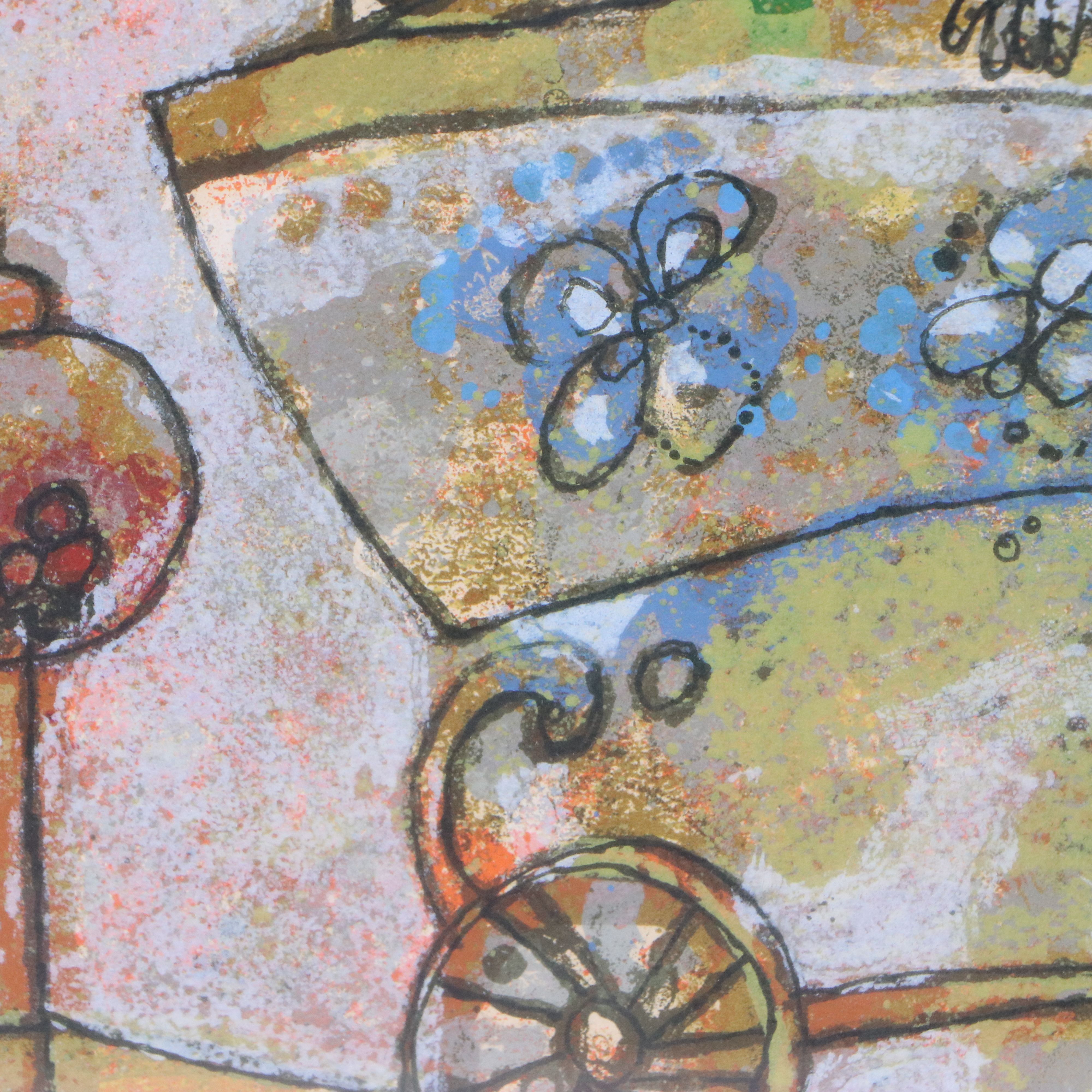 Theo Tobiasse Lithograph "Paris est une ville san mémoire"