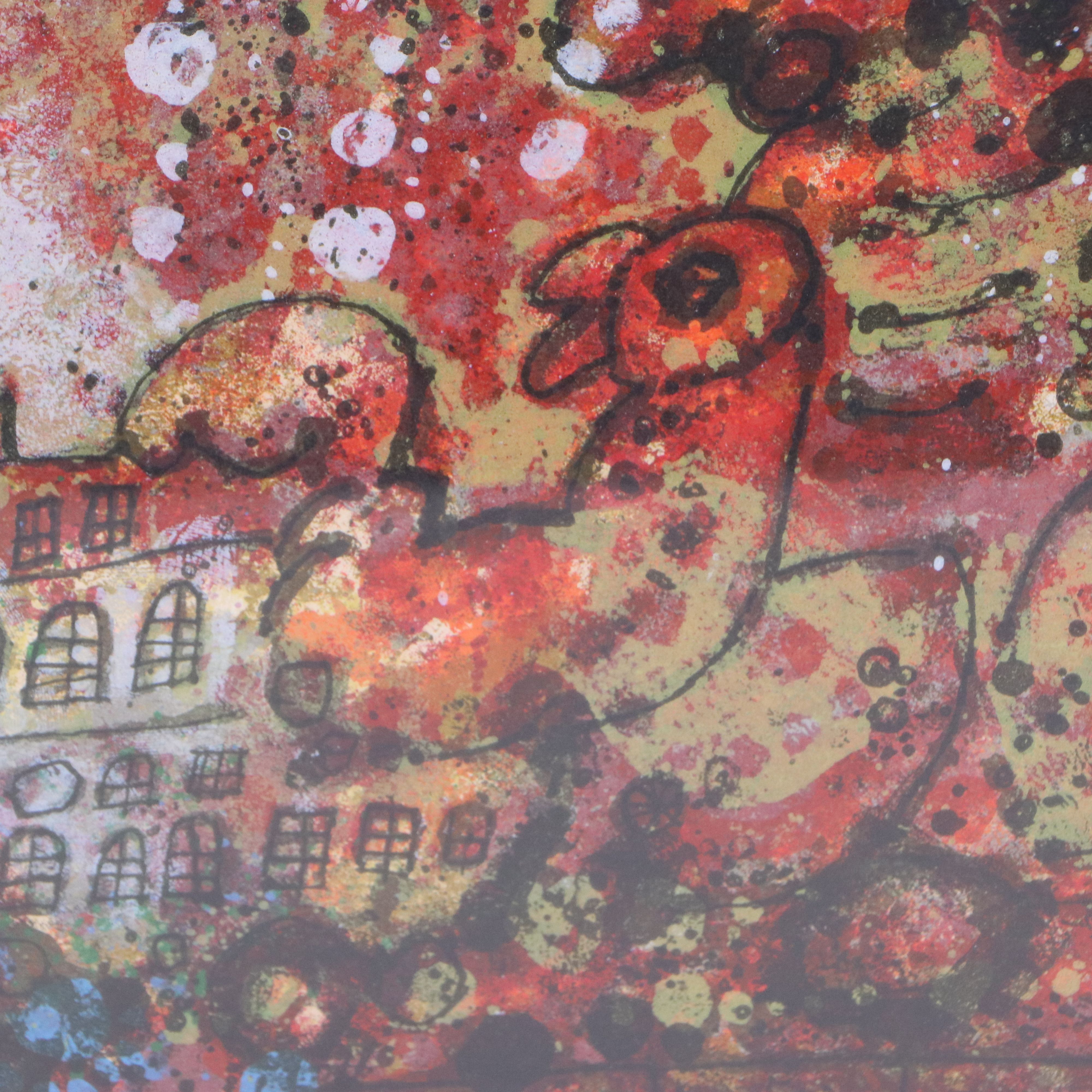 Theo Tobiasse Lithograph "Paris est une ville san mémoire"