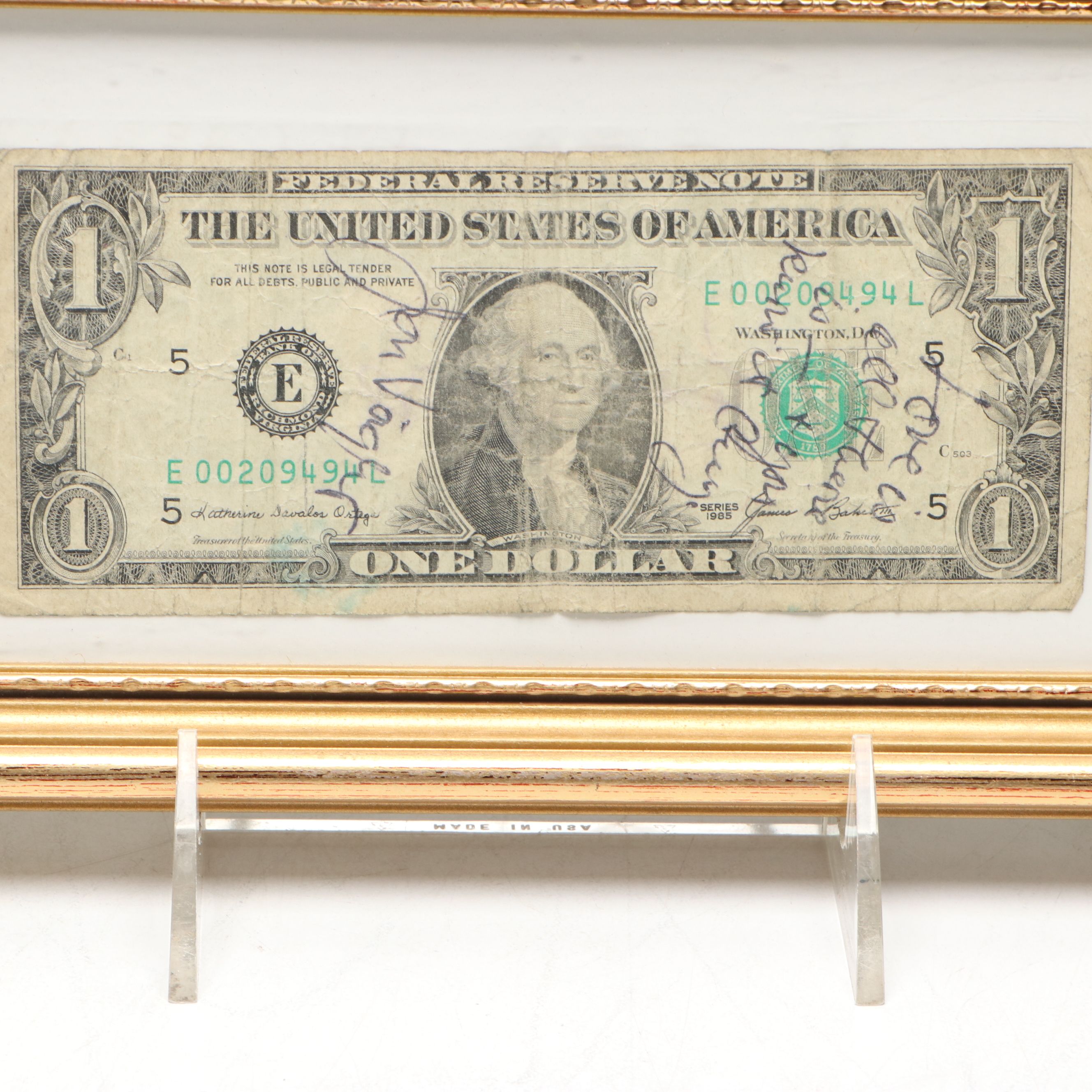 Freddie Prinze, Jon Voight and Gordon Jump Signed Portrait Prints and Dollar