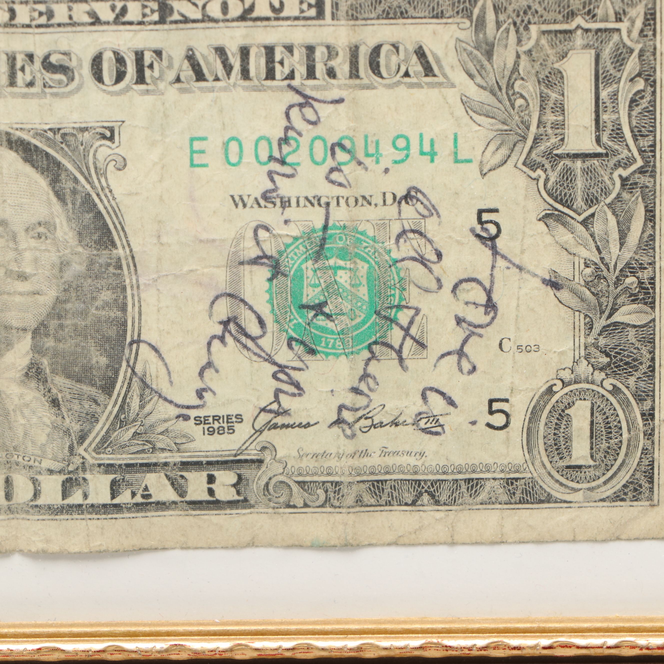 Freddie Prinze, Jon Voight and Gordon Jump Signed Portrait Prints and Dollar