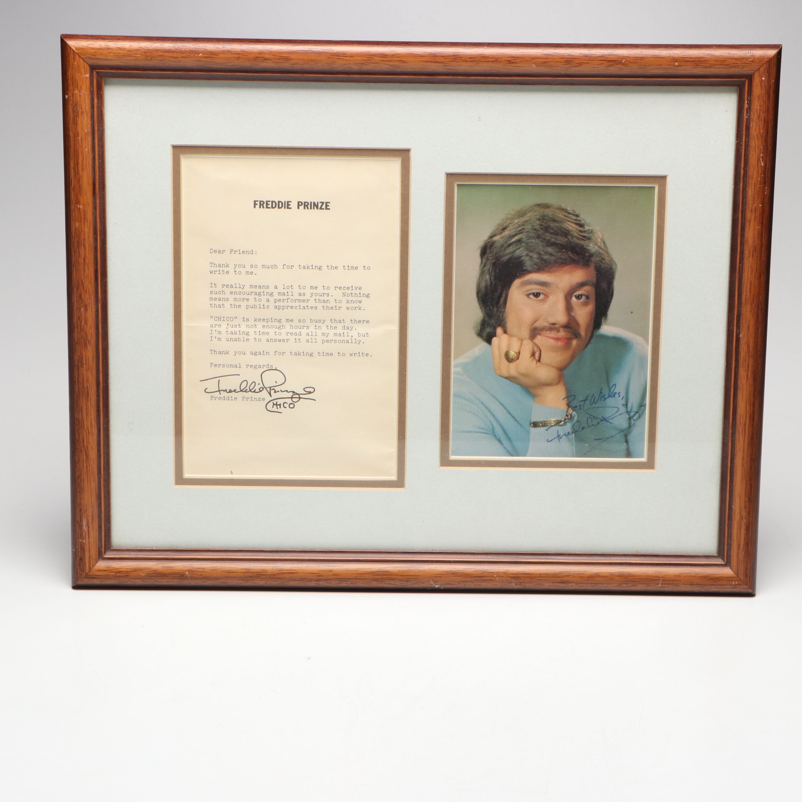 Freddie Prinze, Jon Voight and Gordon Jump Signed Portrait Prints and Dollar