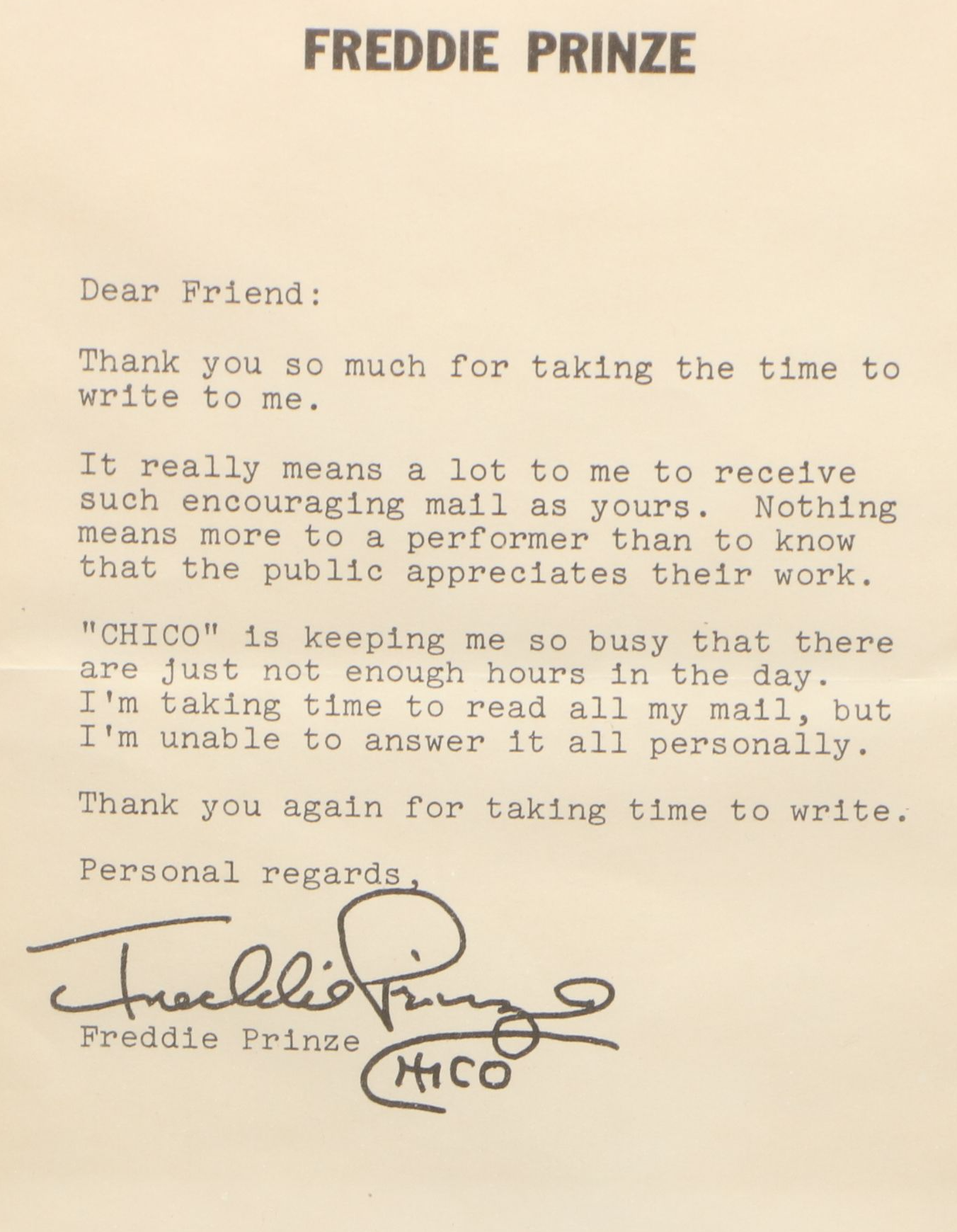 Freddie Prinze, Jon Voight and Gordon Jump Signed Portrait Prints and Dollar