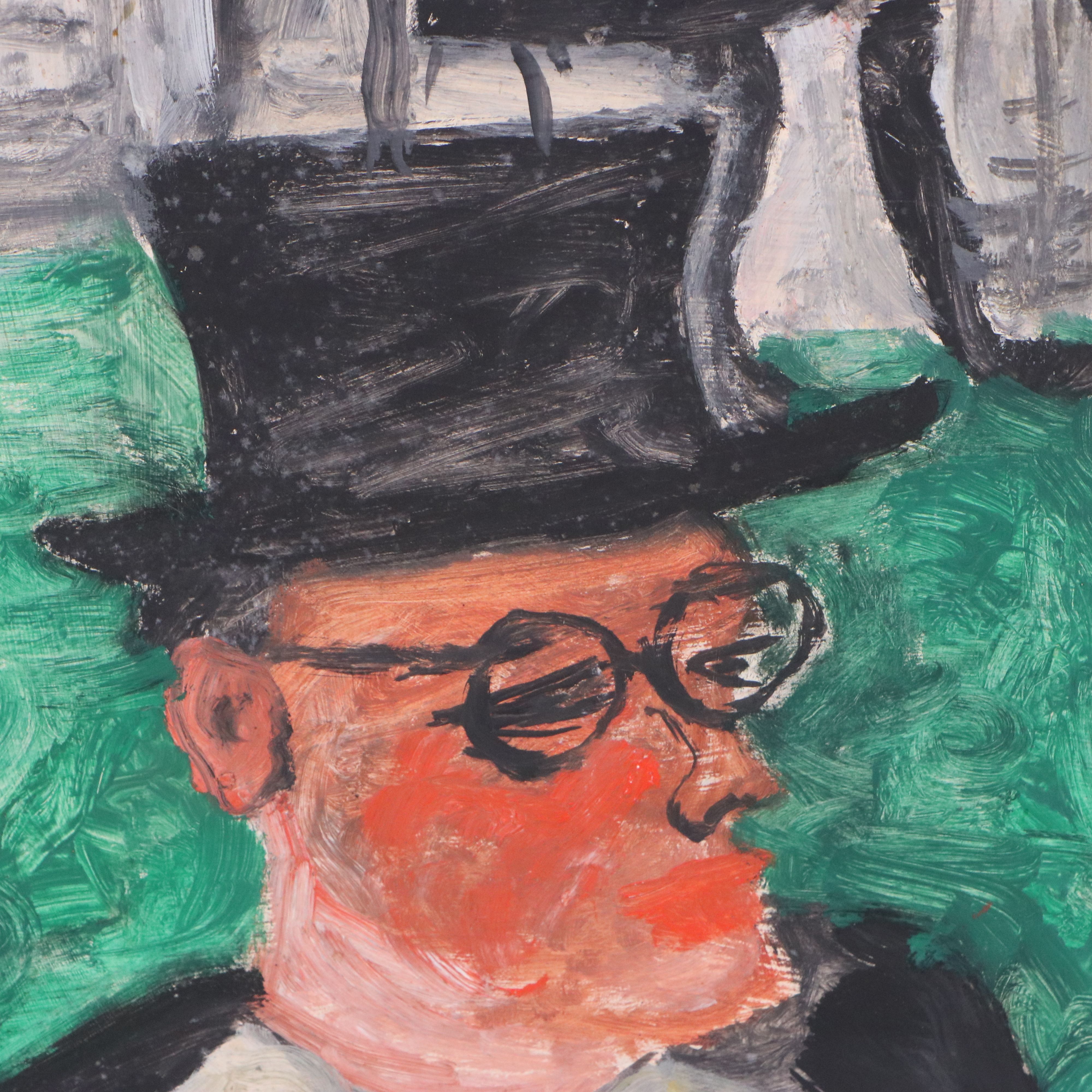 Justin McCarthy Oil Painting "Top Hats," 1964