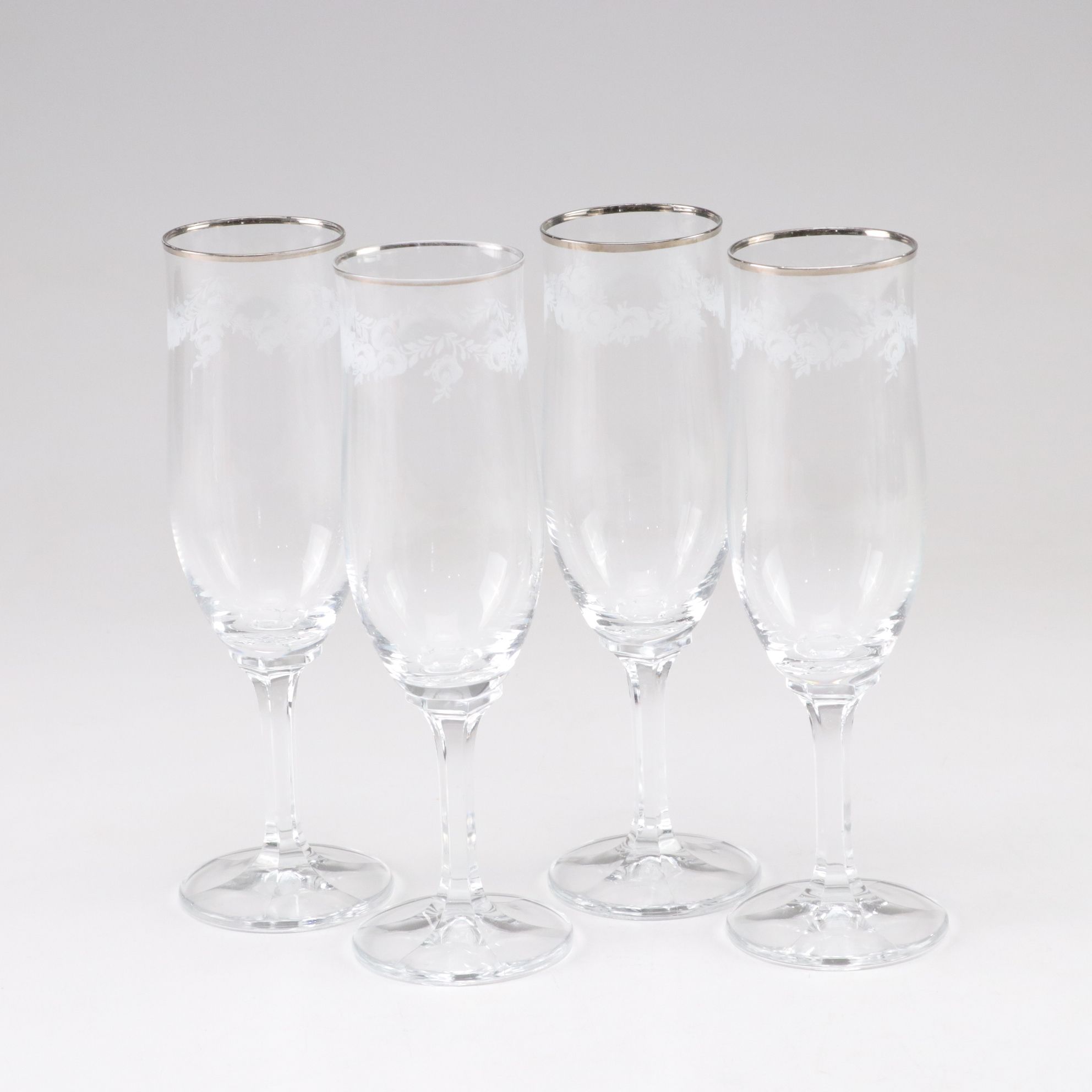 Wooden Wine Bottle Box with Metal Elephant Motif & Champagne Flutes and Cordials