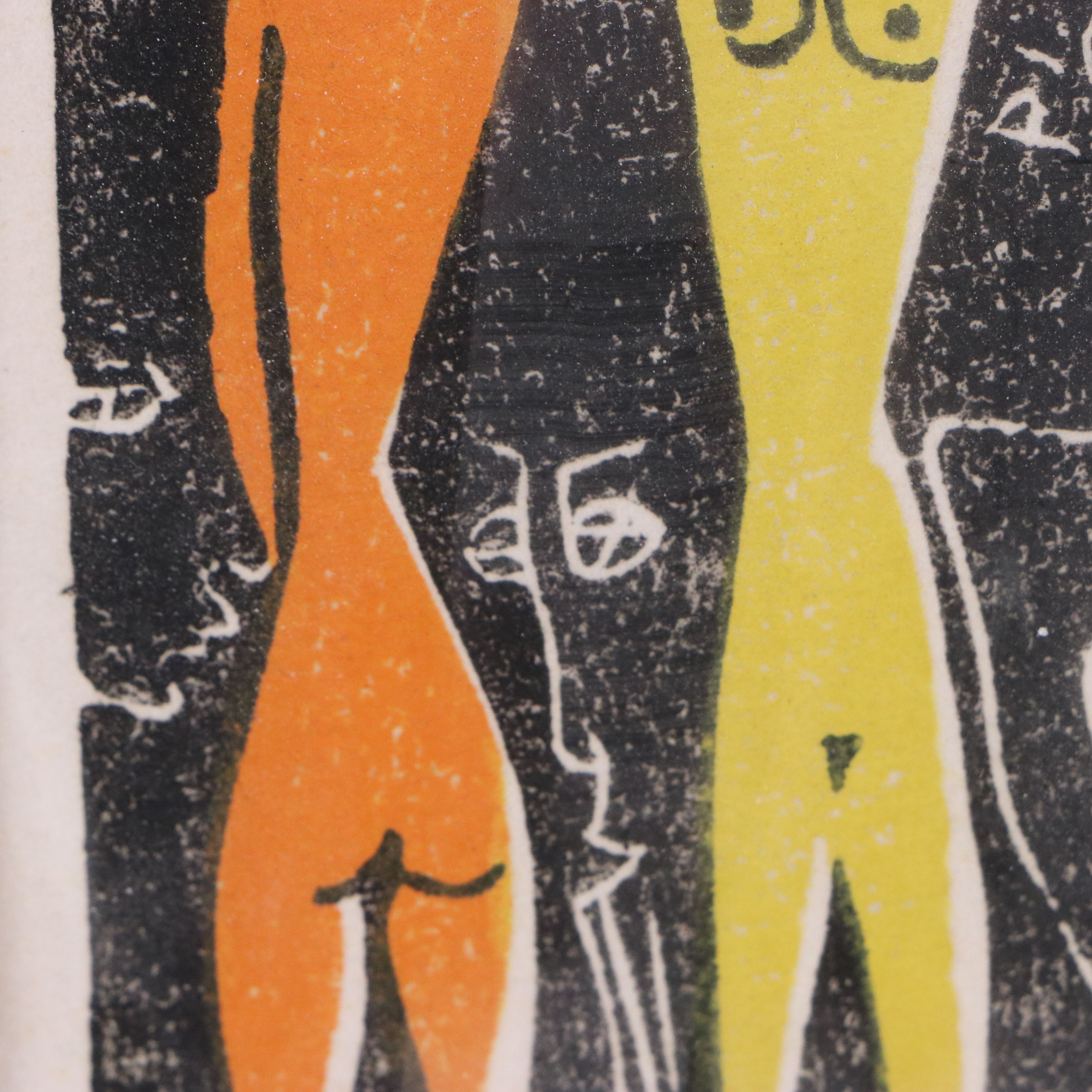 Elizabeth Monath Woodcut "Mini Intervals"