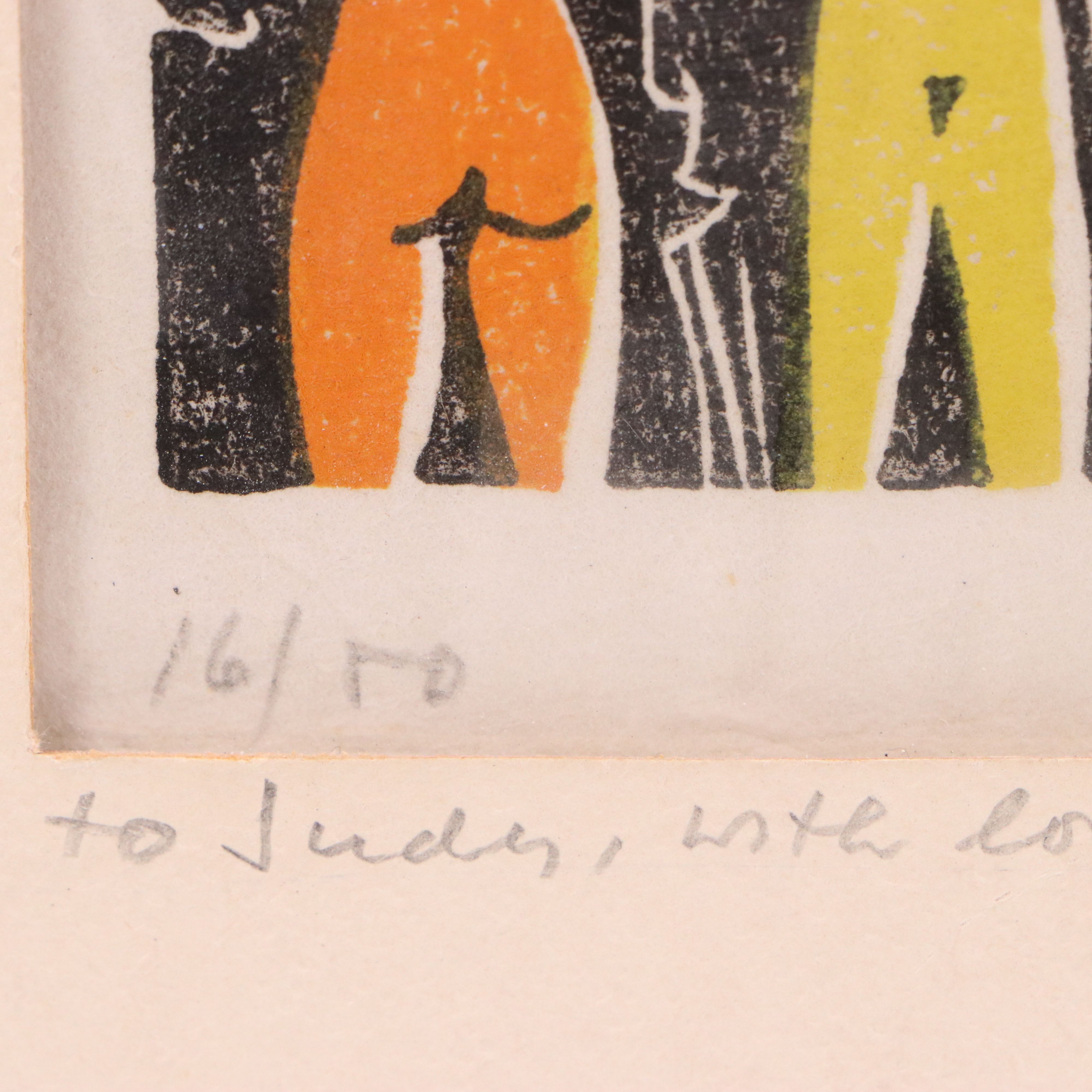 Elizabeth Monath Woodcut "Mini Intervals"