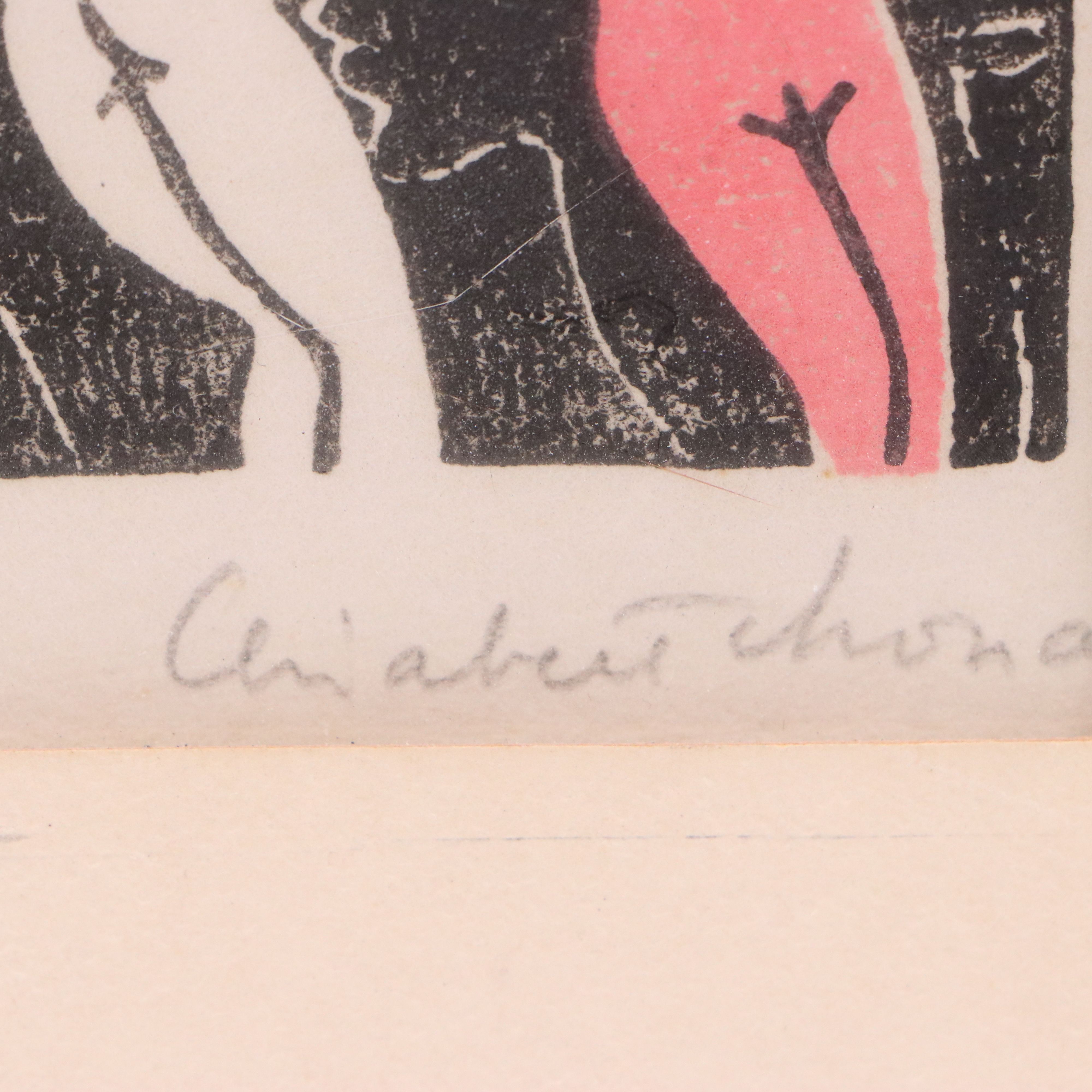 Elizabeth Monath Woodcut "Mini Intervals"