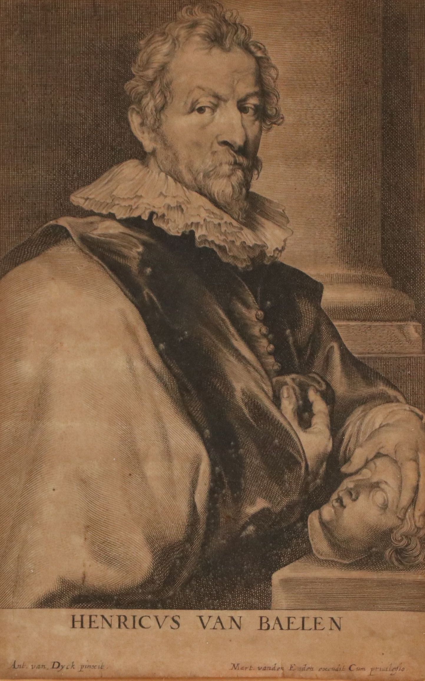 Paulus Pontius Engraving "Portrait of Henricus Van Baelen," 17th Century