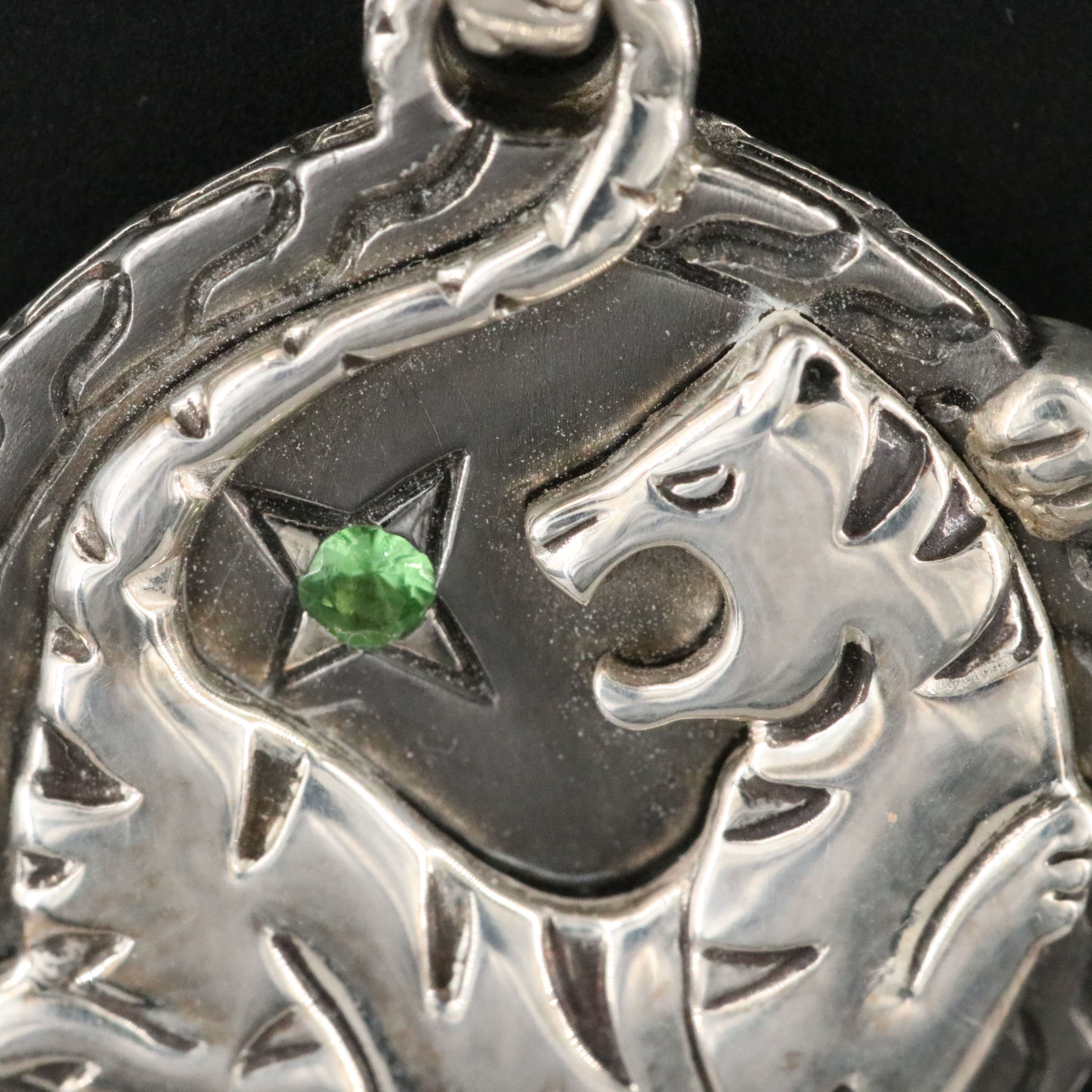 John Hardy Legends Macan Sterling Tiger Pendant with Tsavorite Accent