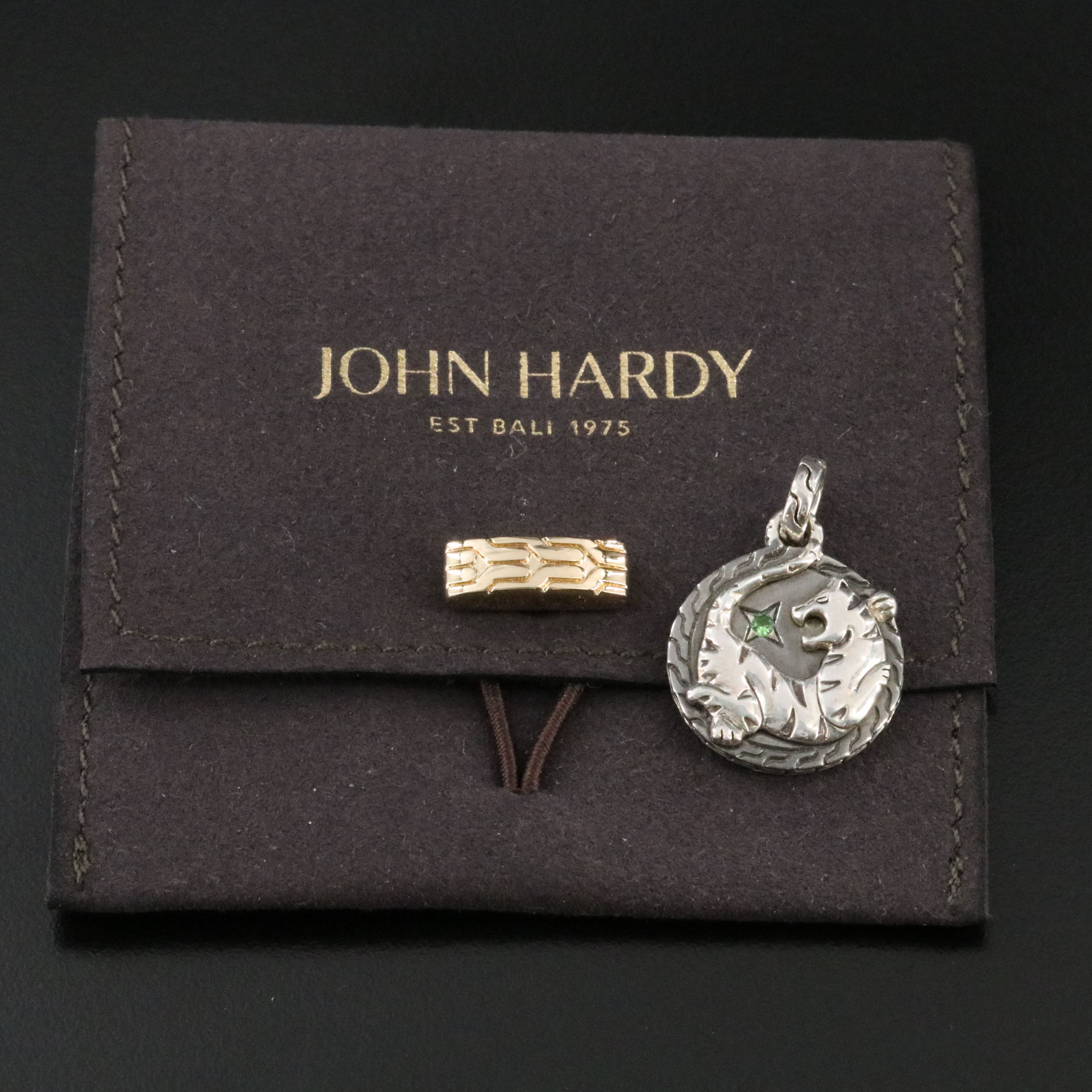 John Hardy Legends Macan Sterling Tiger Pendant with Tsavorite Accent