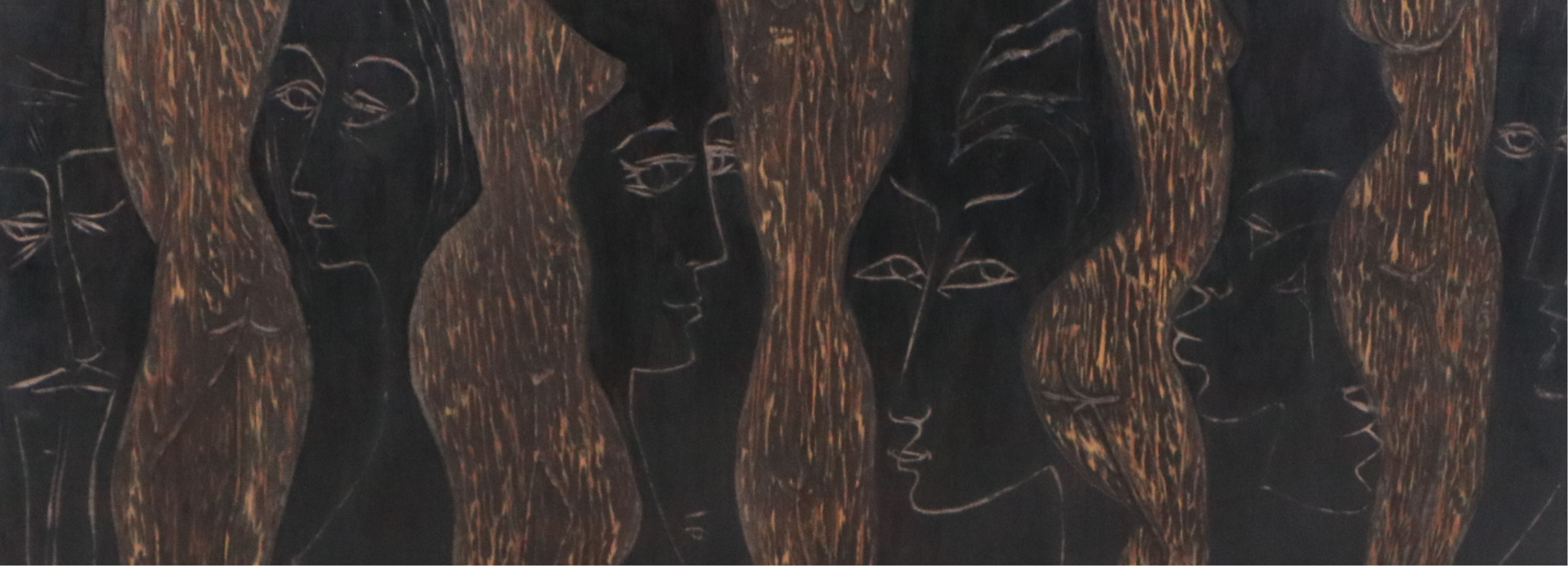 Elizabeth Monath Carved Wood Plaque "Intervals," Circa 1970