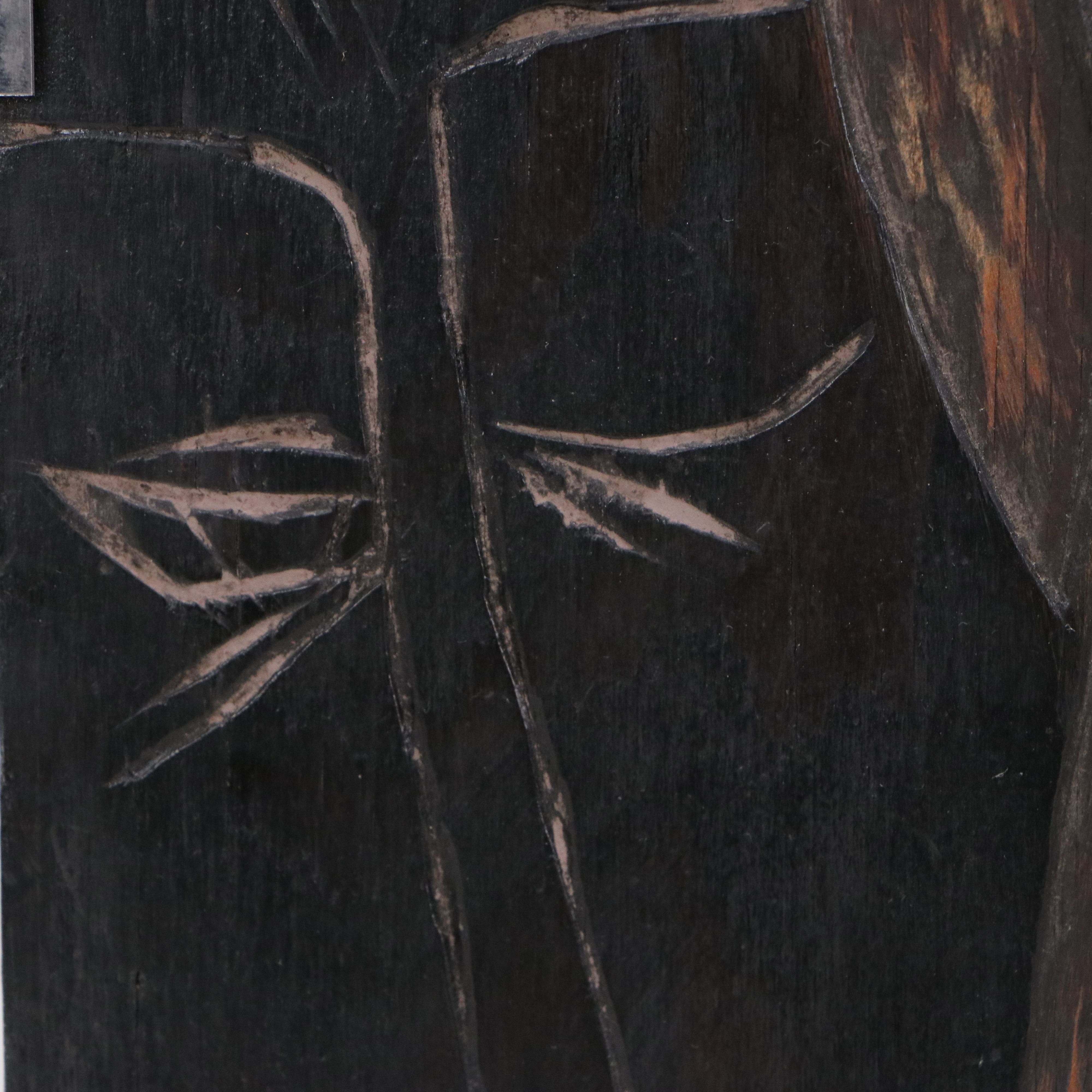 Elizabeth Monath Carved Wood Plaque "Intervals," Circa 1970