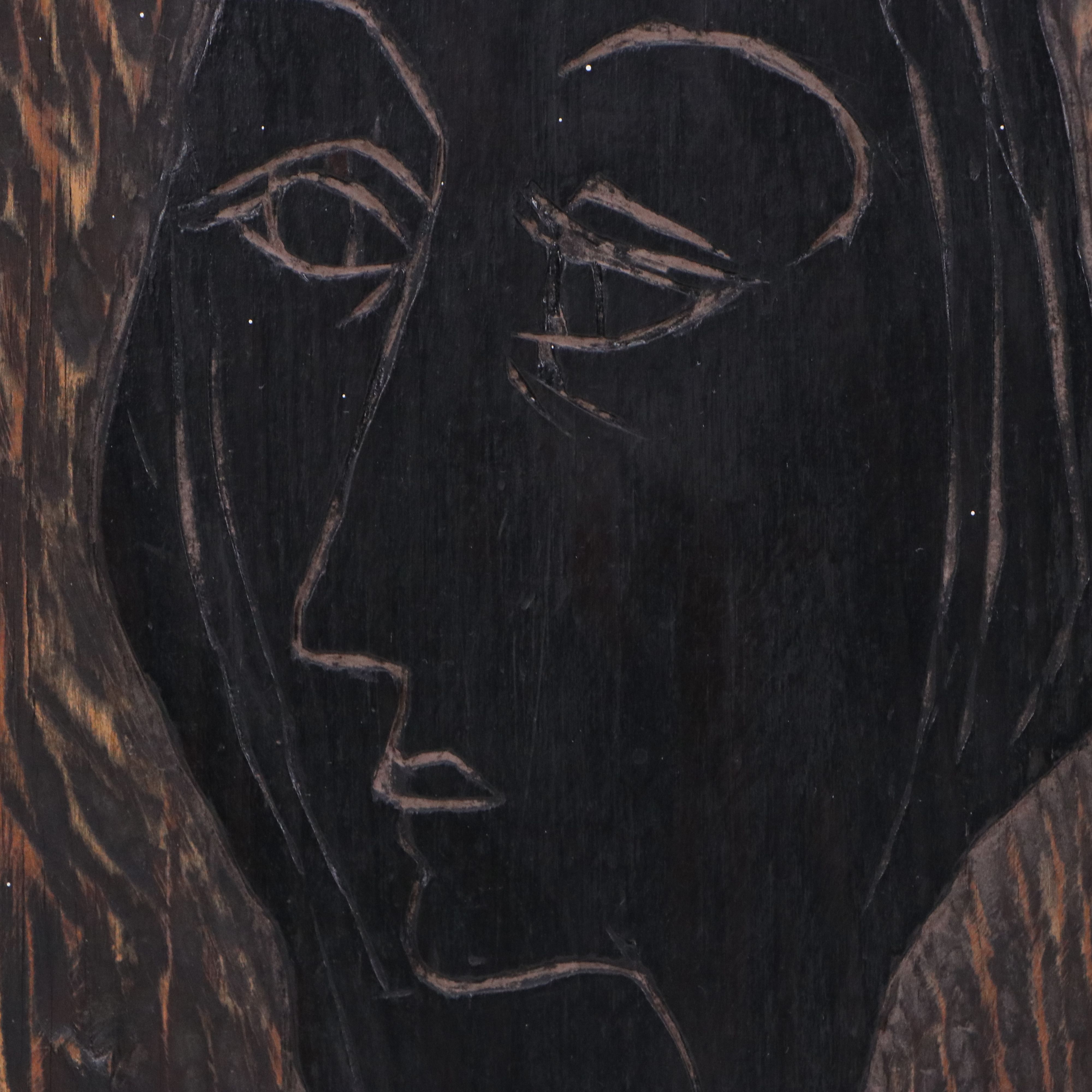 Elizabeth Monath Carved Wood Plaque "Intervals," Circa 1970