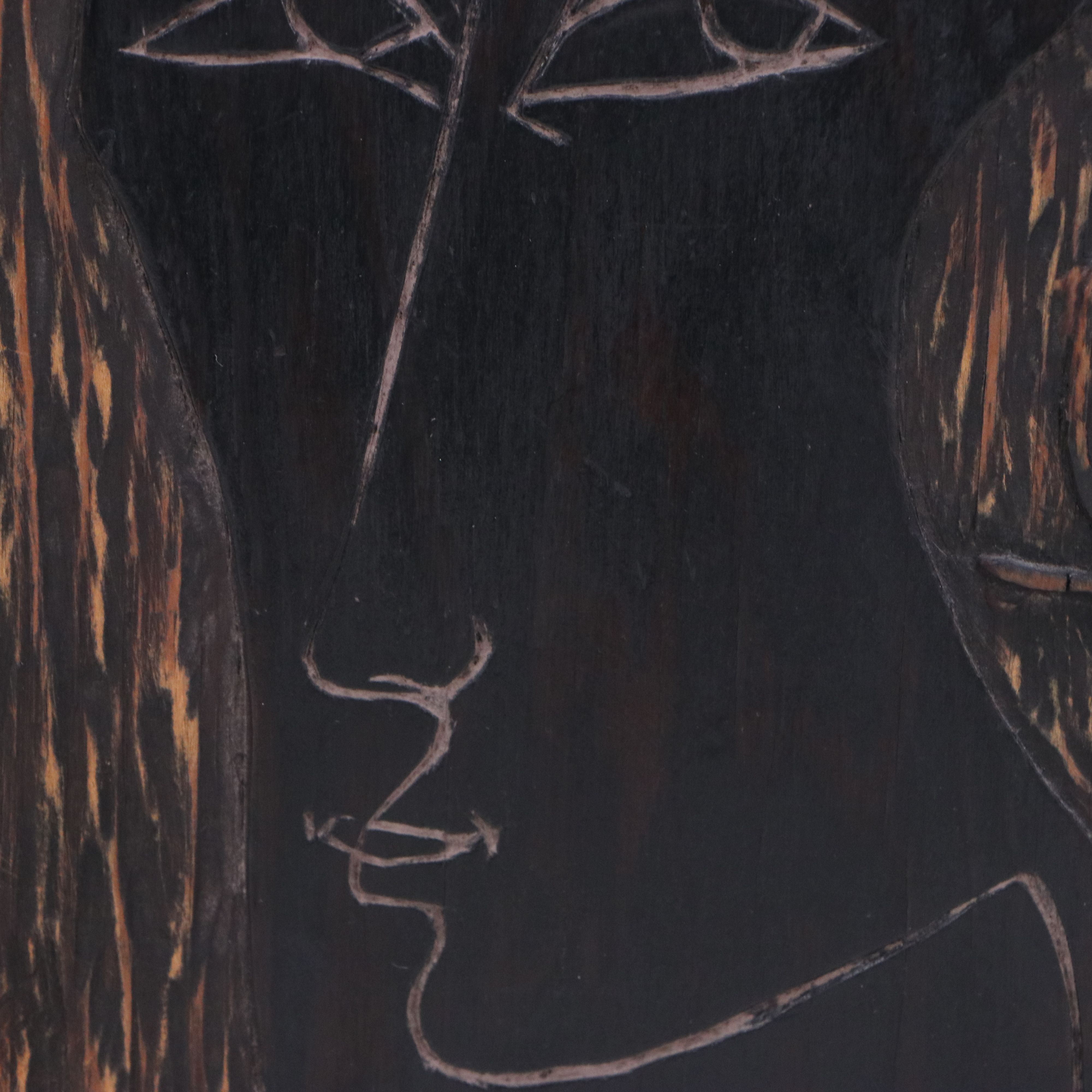 Elizabeth Monath Carved Wood Plaque "Intervals," Circa 1970