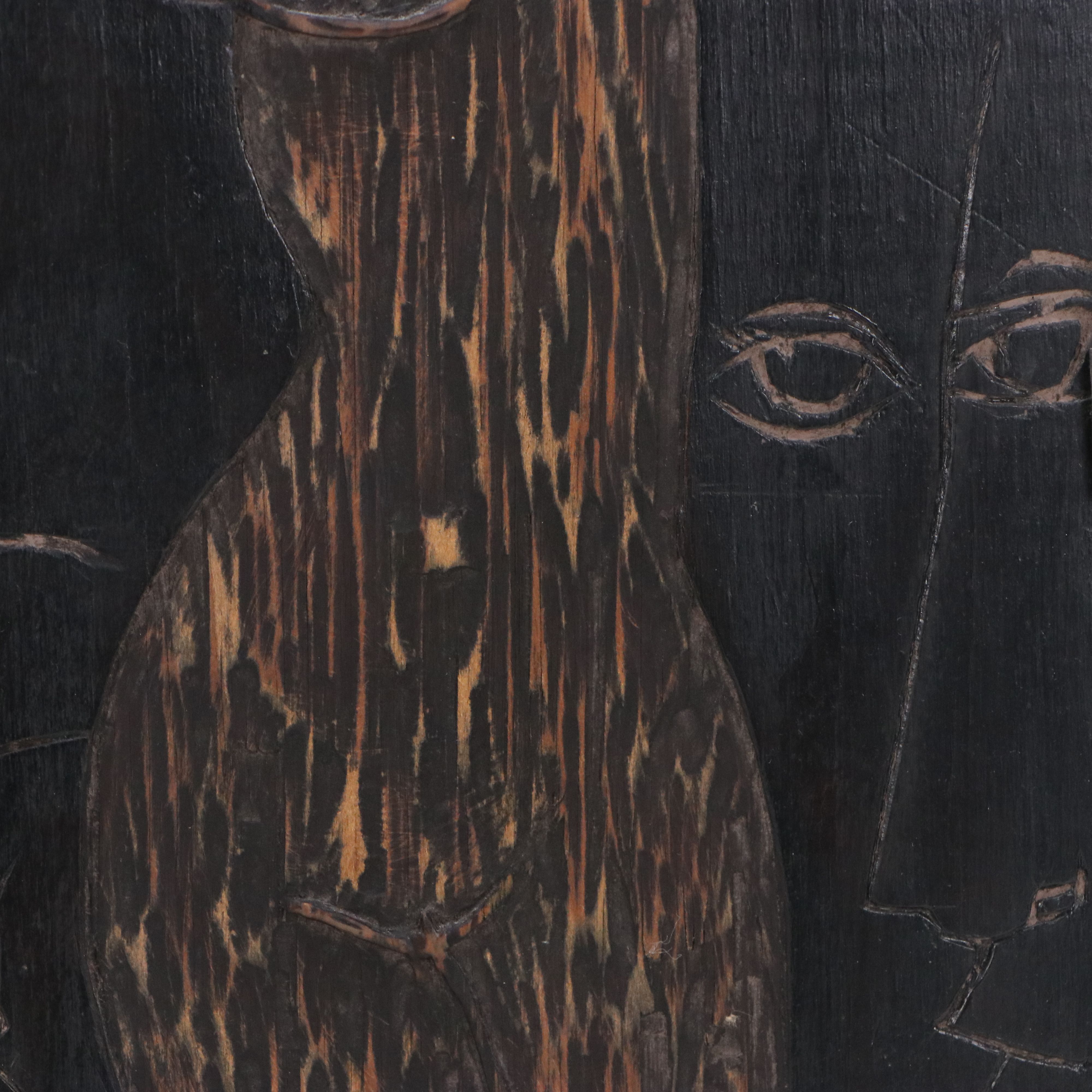 Elizabeth Monath Carved Wood Plaque "Intervals," Circa 1970