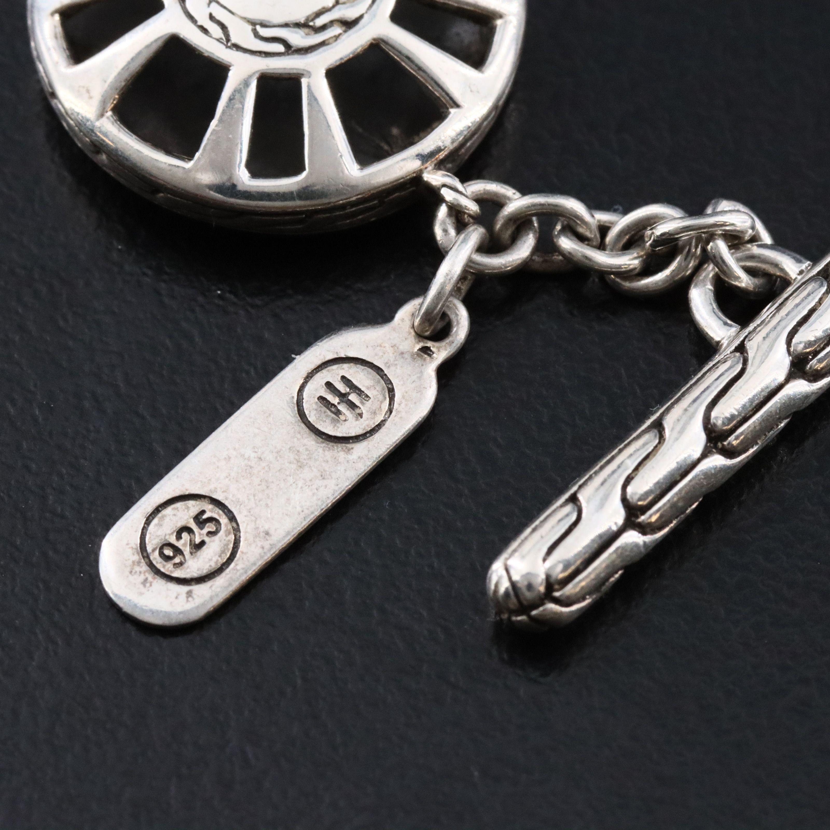 John Hardy Palu Sterling Hammered Disc Link Bracelet