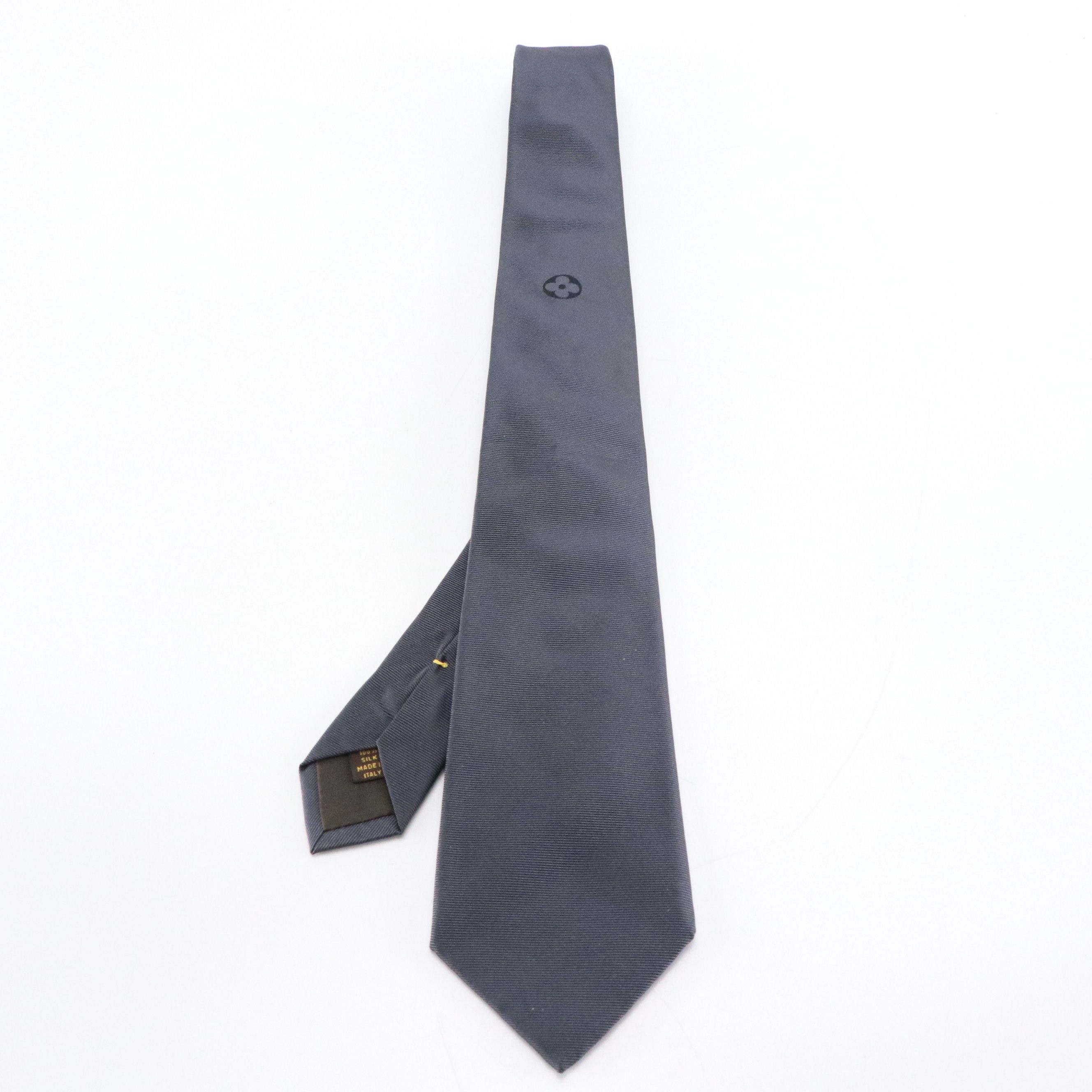Louis Vuitton Steel Blue Silk Necktie