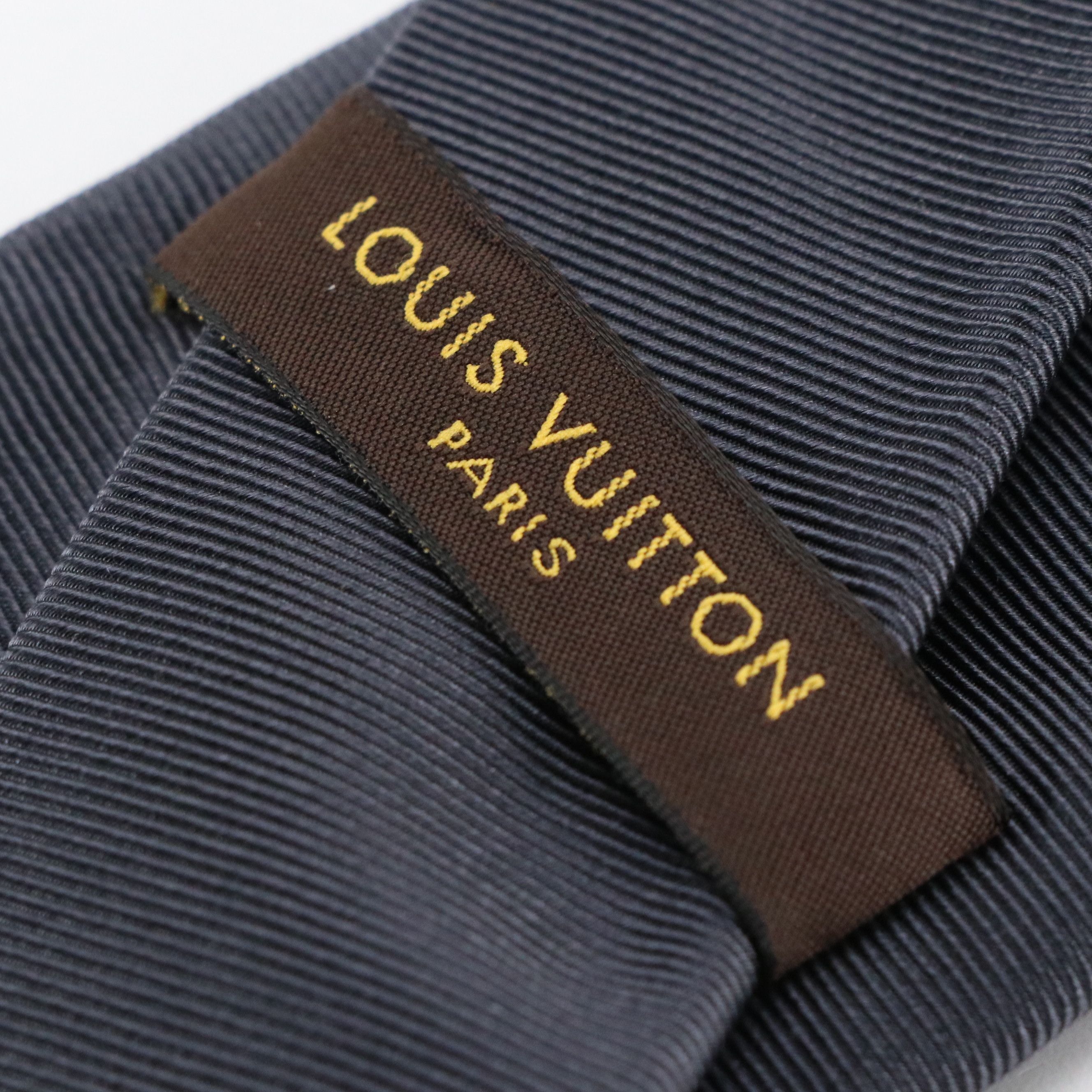 Louis Vuitton Steel Blue Silk Necktie