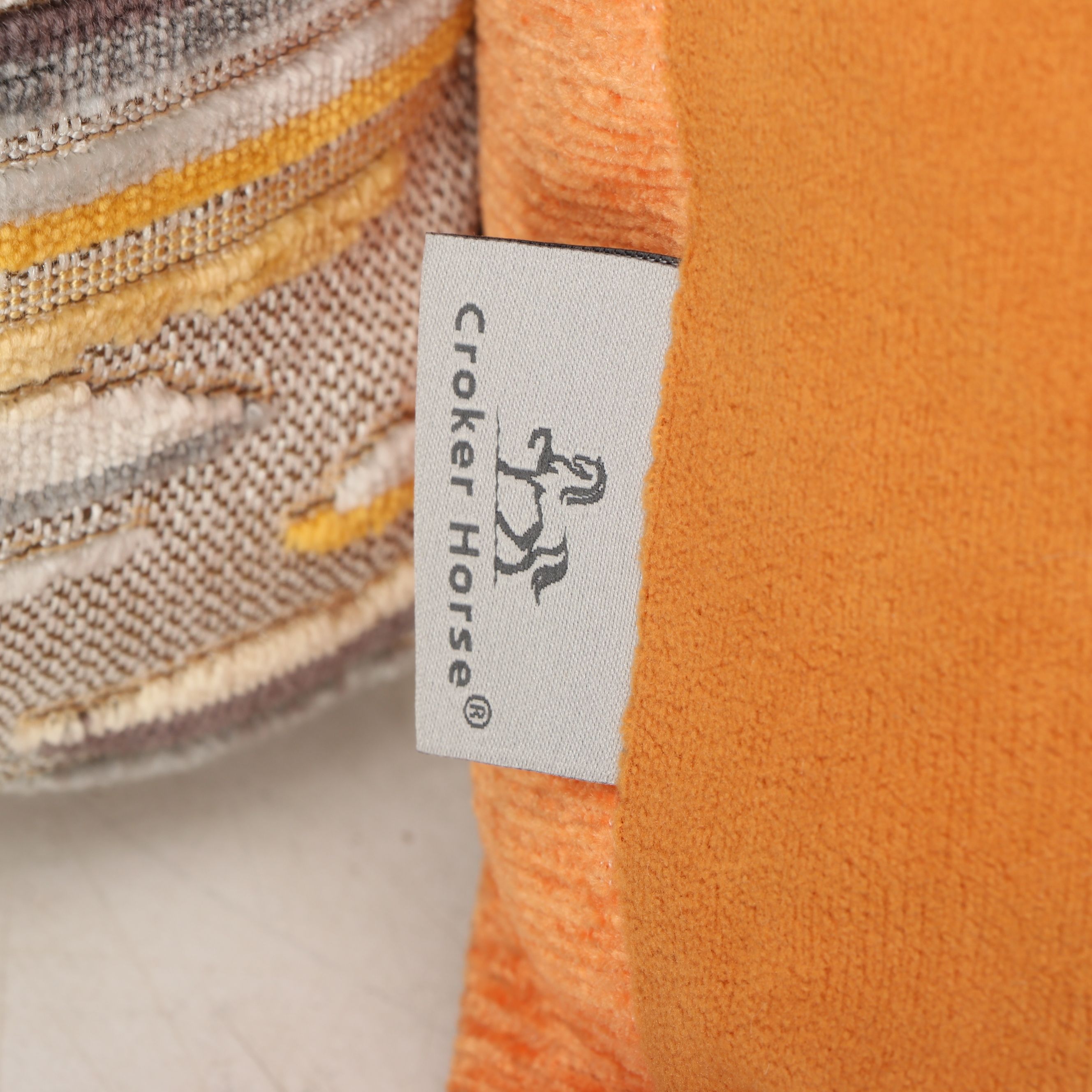 Croker Horse Orange Accent Pillow with Other Textured Throw Pillows