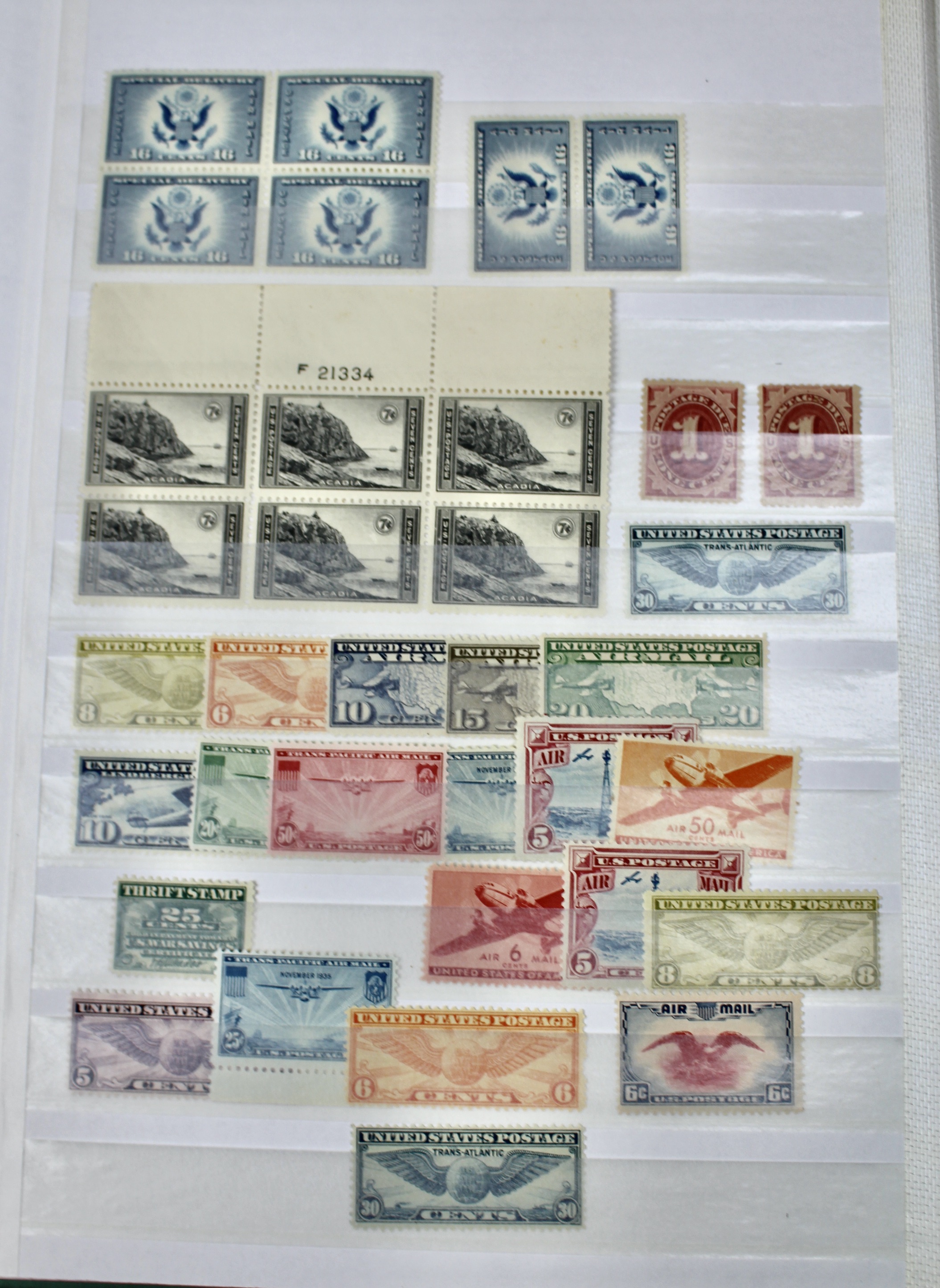 Mint and Used Earlier U.S. Collection of Postage Stamps